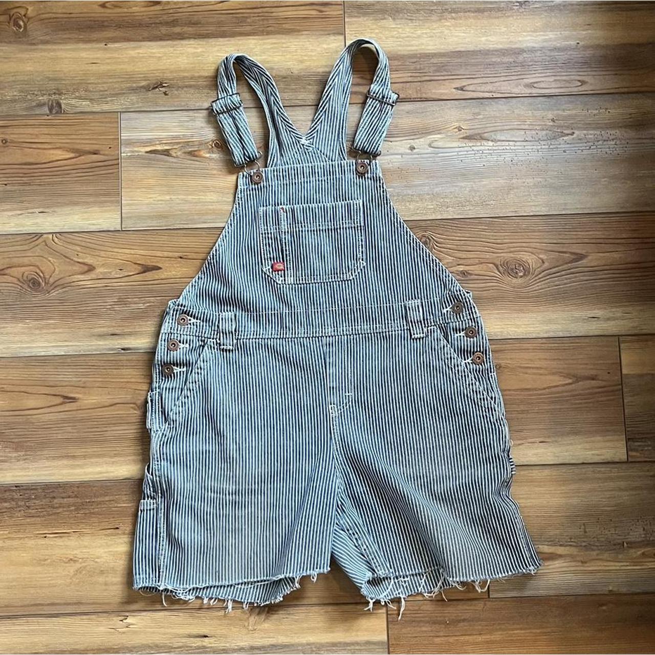 vintage dickies overall shorts size s inseam is... Depop