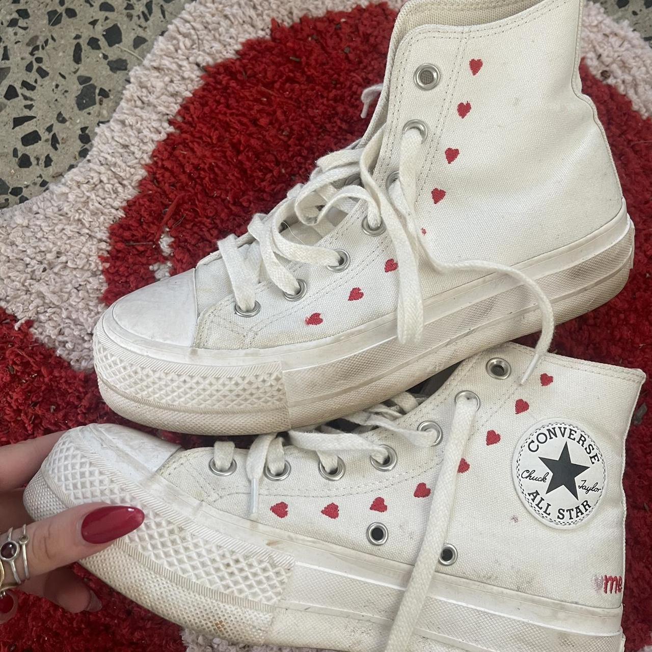 Valentine’s Day collection heart platform converses,... Depop