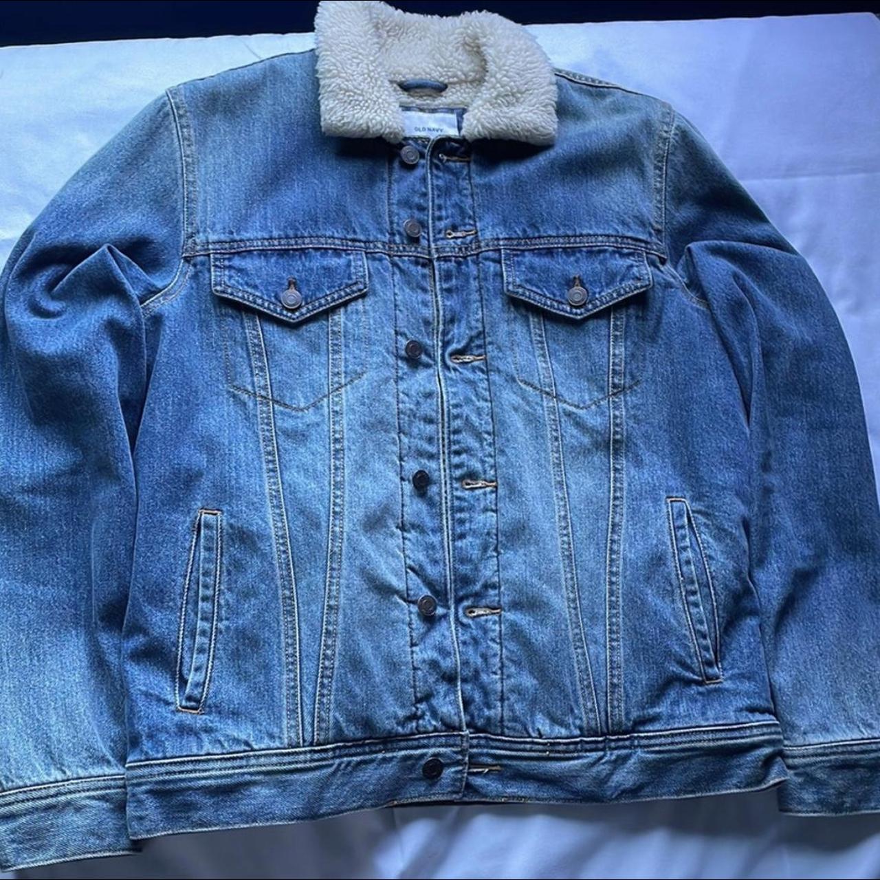 Mens Old Navy Denim Sherpa Jacket A denim jacket... - Depop