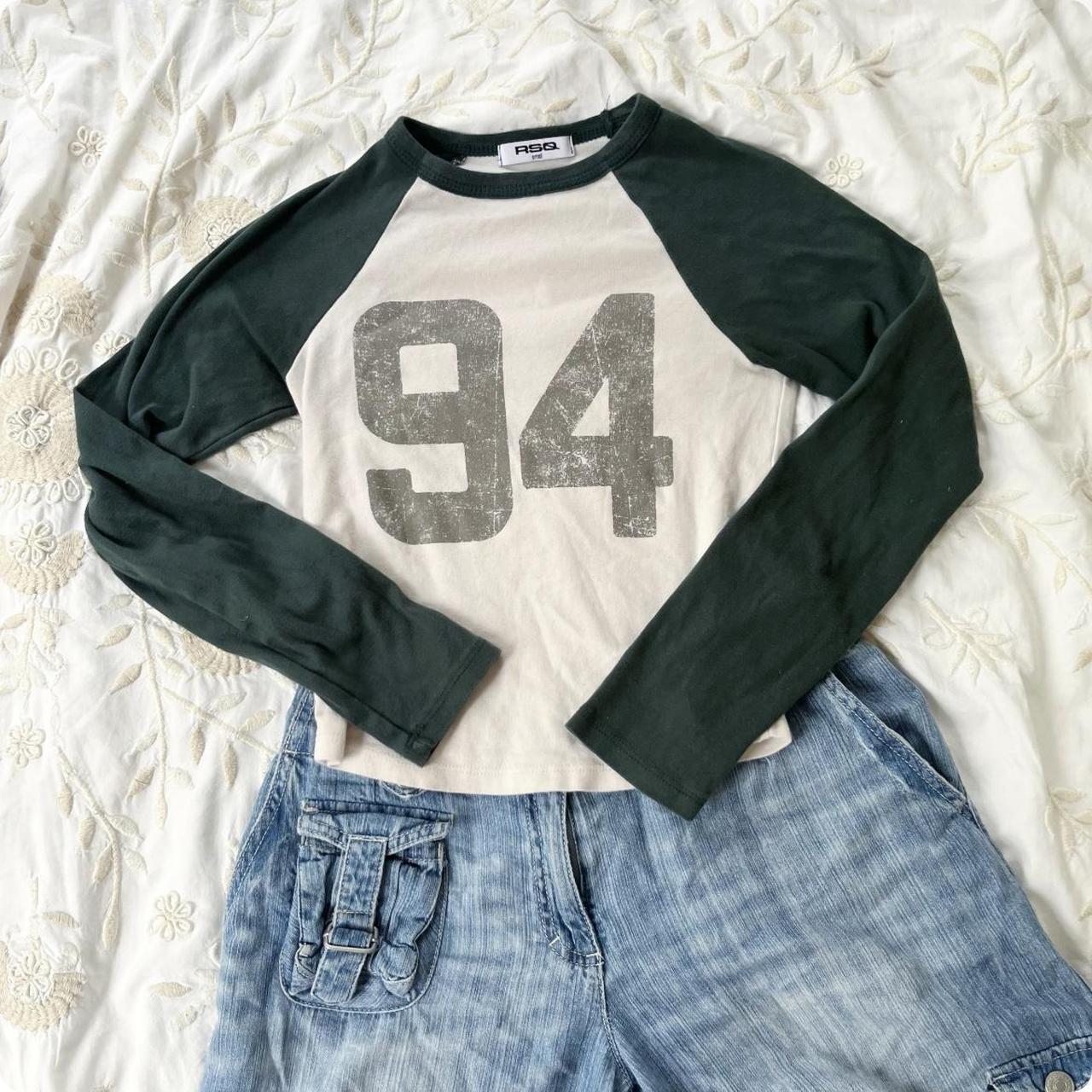 RSQ varsity number baseball long sleeve top size S - Depop