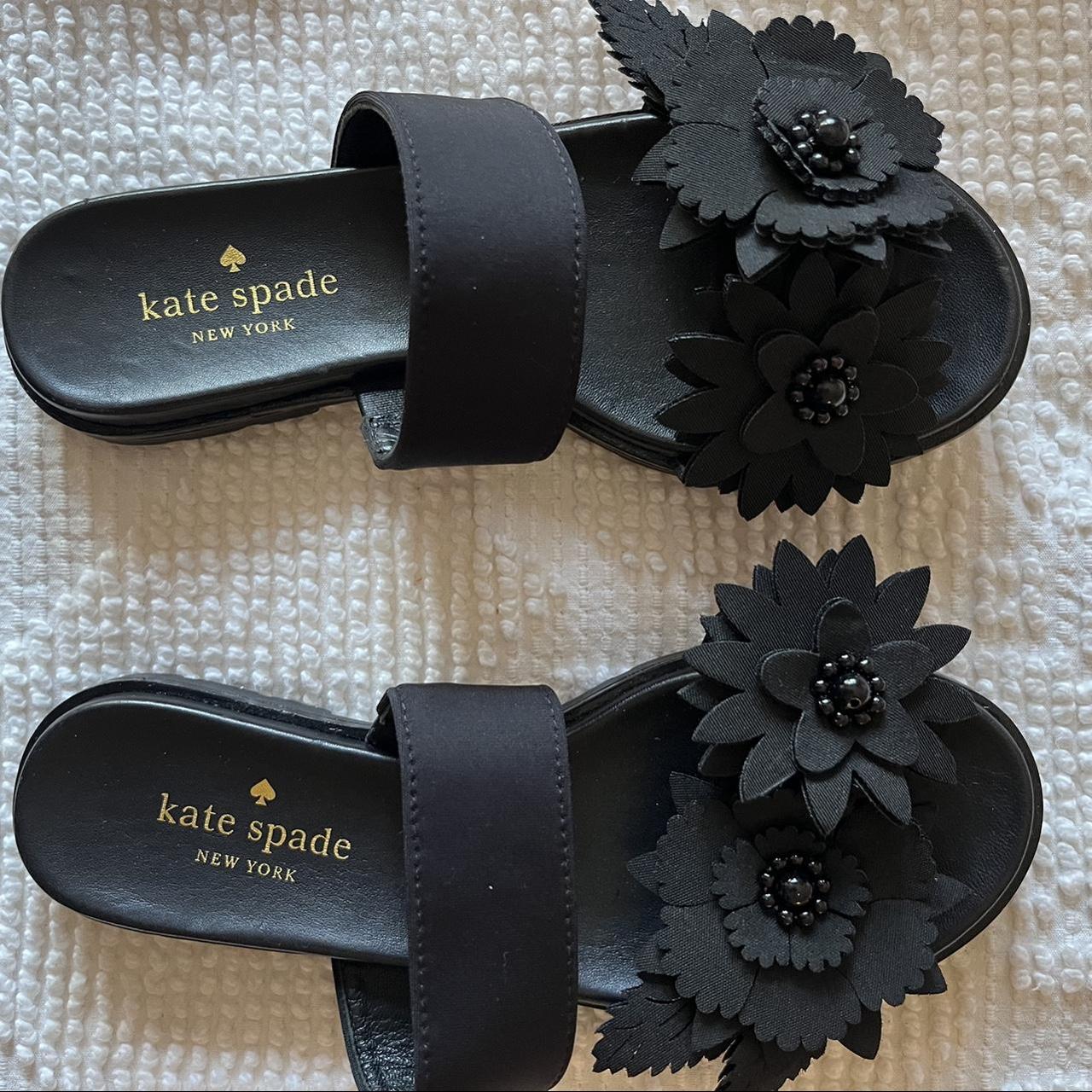 Kate spade black bow cheap flip flops