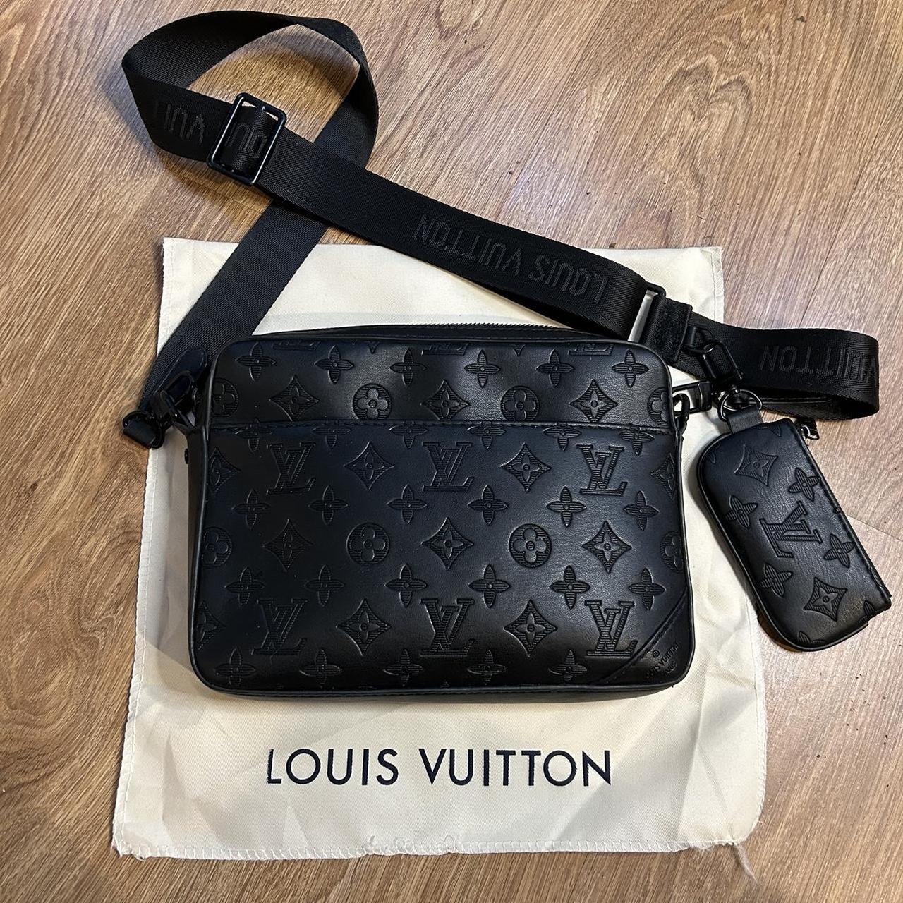 LV Duo Black Messenger Bag Used and needs zip... - Depop