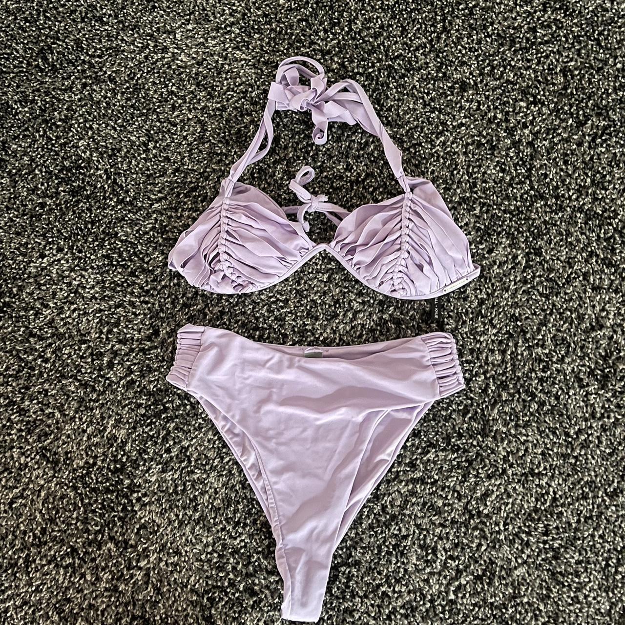 purple kendall and kylie bikini size small cut out... Depop