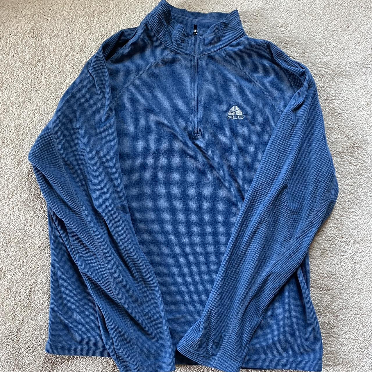 Nike ACG blue quarter zip. Size large fits like a... - Depop