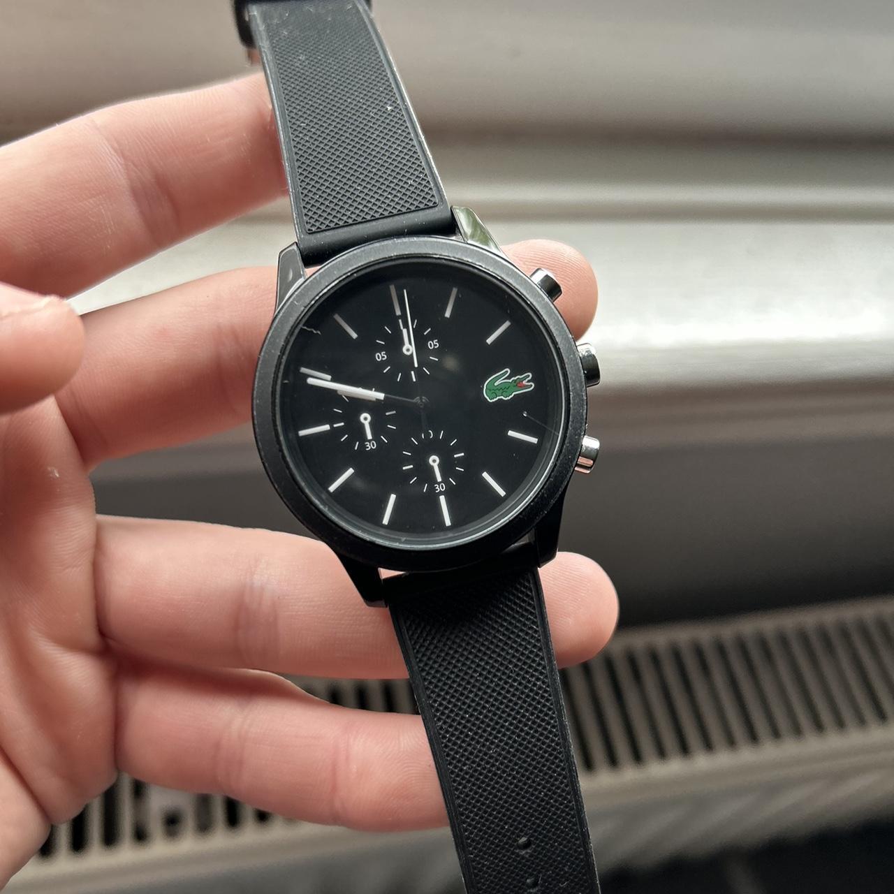 Black Lacoste watch. Dead battery, 1 small scratch... Depop