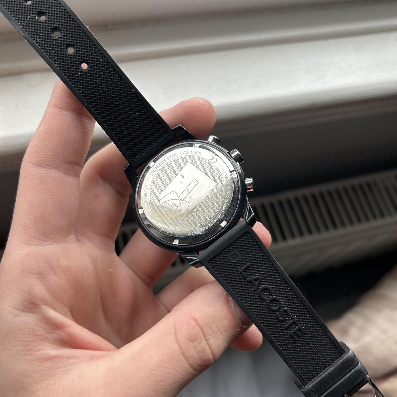 Black Lacoste watch. Dead battery, 1 small scratch... Depop