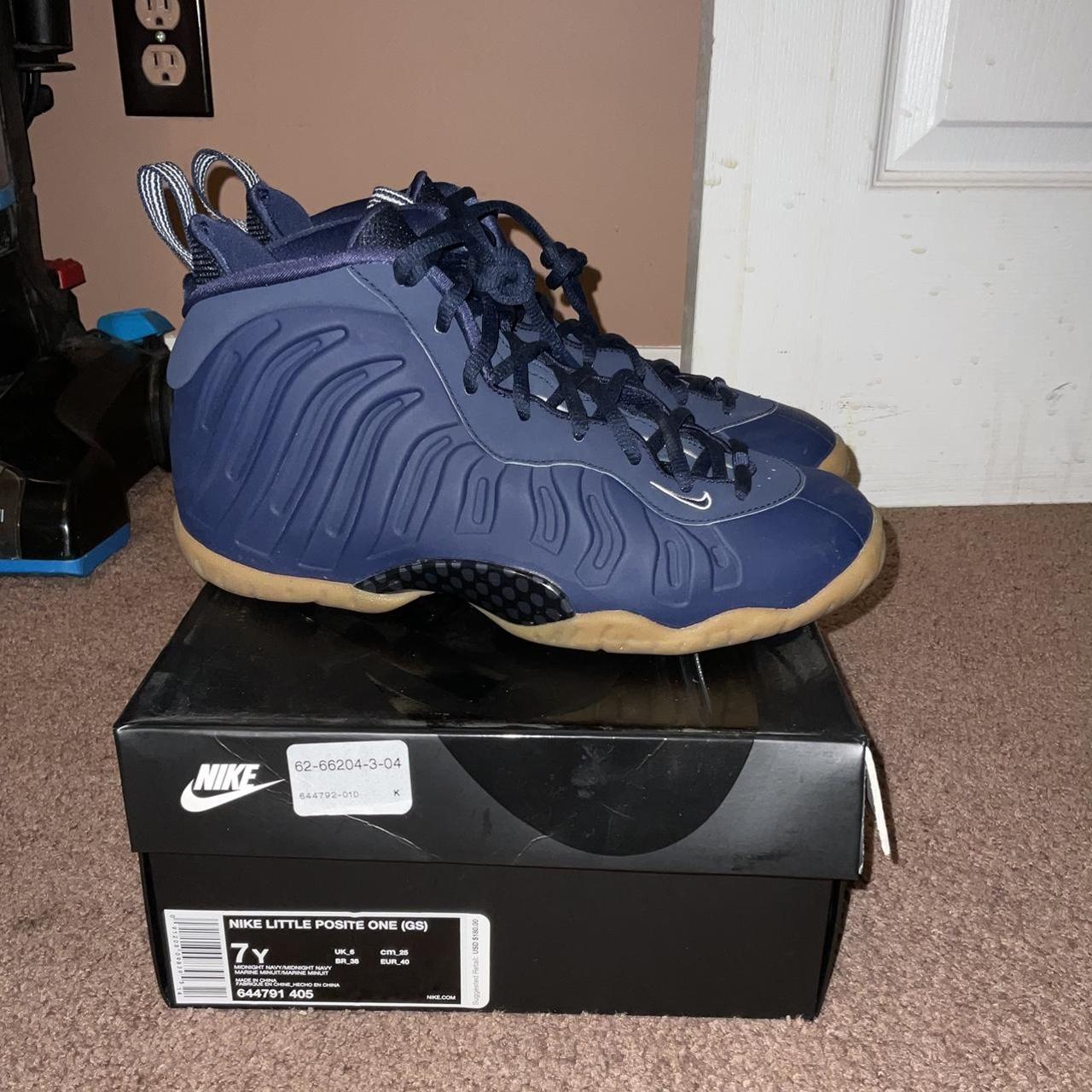 Little Posite Foamposites Navy And Gum Nike Foamposite Navy