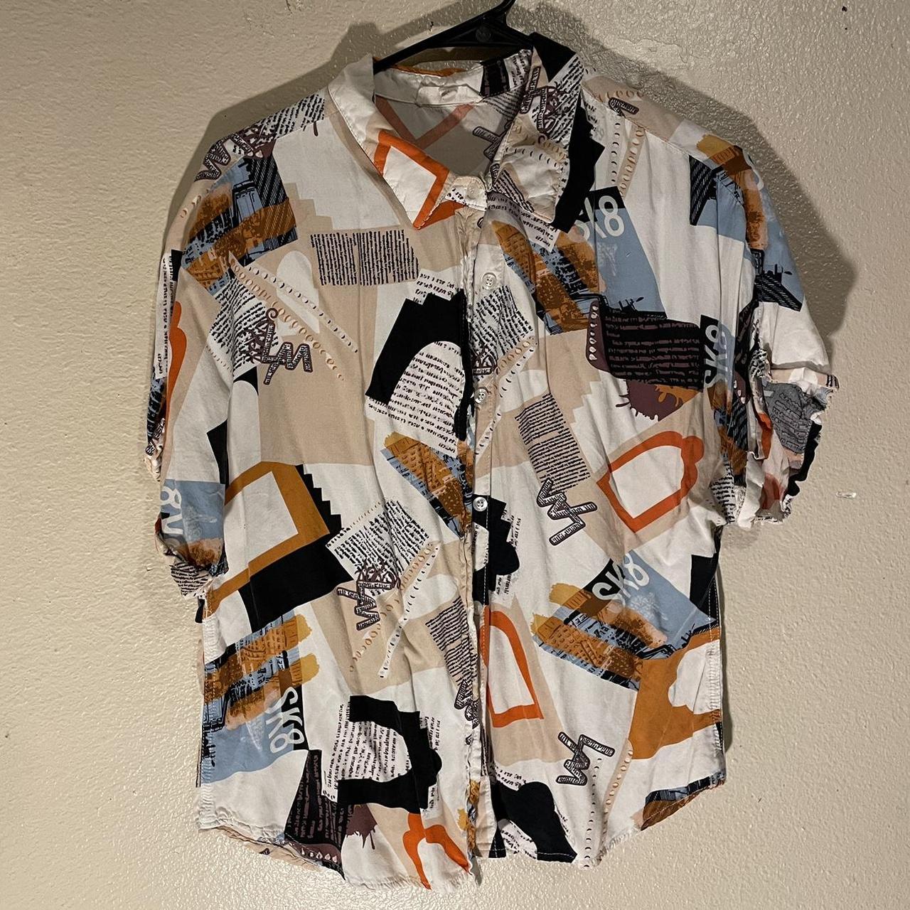 Large Sunburt Kiss Button Up Shirt Lightly worn and... - Depop