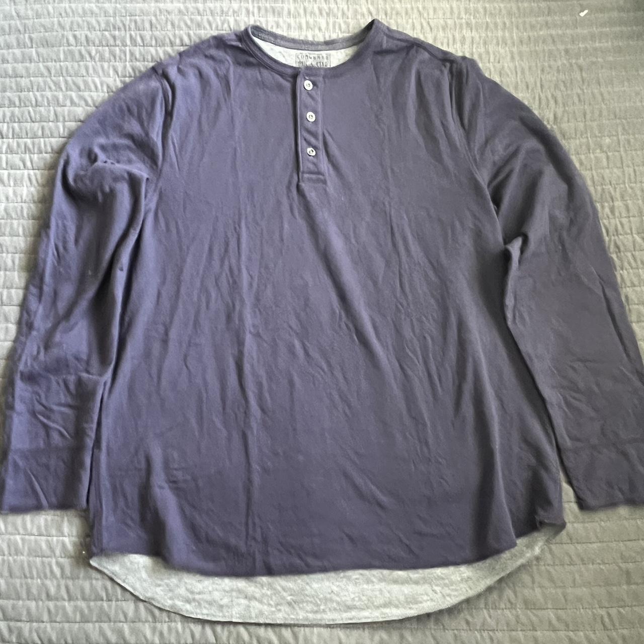 Men s Converse Purple long sleeve henley shirt. Depop