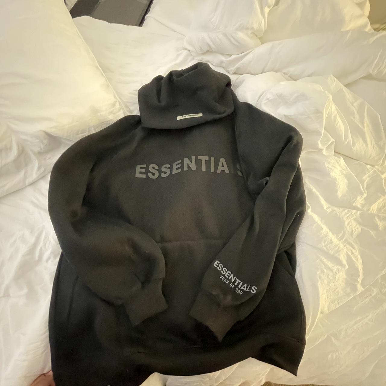 Black Essentials Hoodie • Barely Worn • Medium bit... Depop