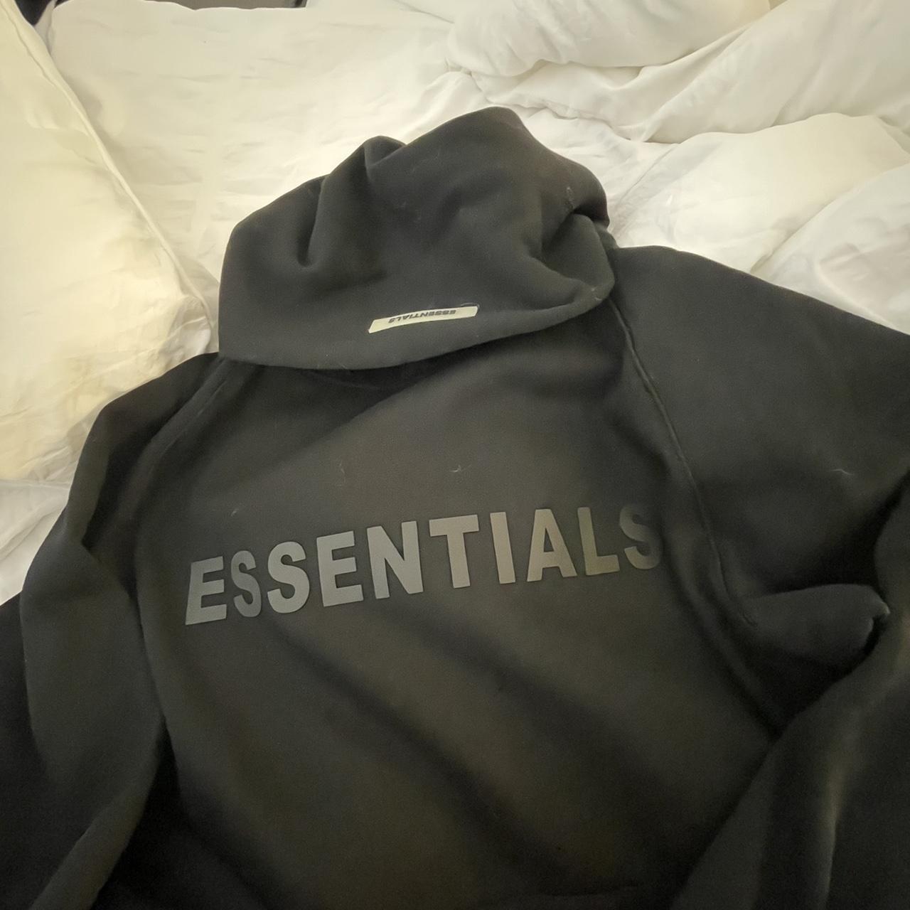 Black Essentials Hoodie • Barely Worn • Medium bit... Depop