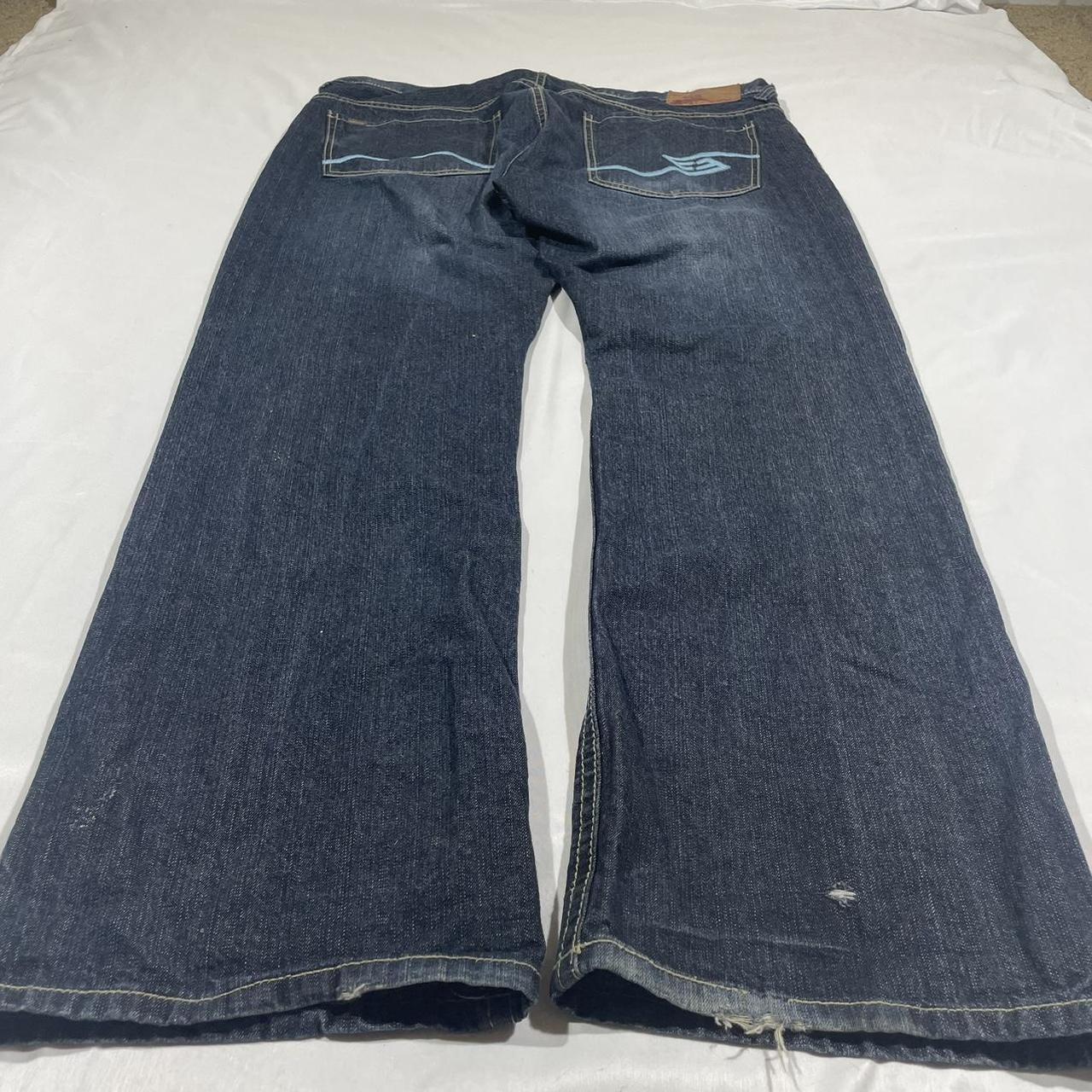 y2k boot cut baggy ENYCE embroidered jeans: size... - Depop