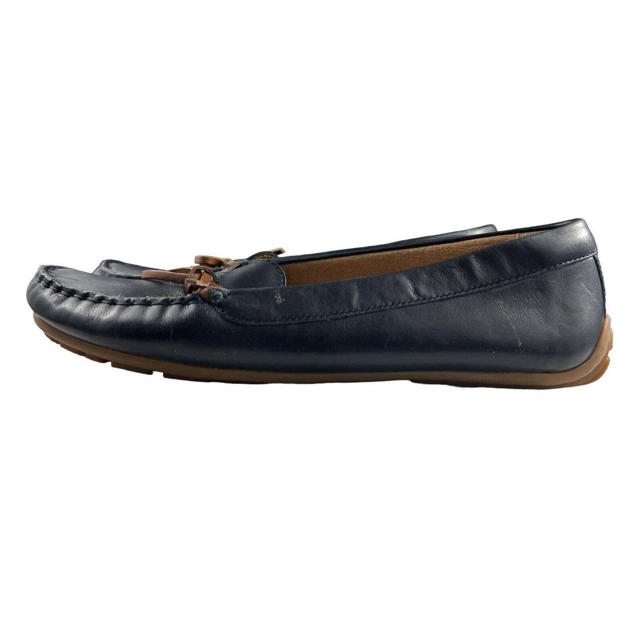 Clarks navy blue top loafers