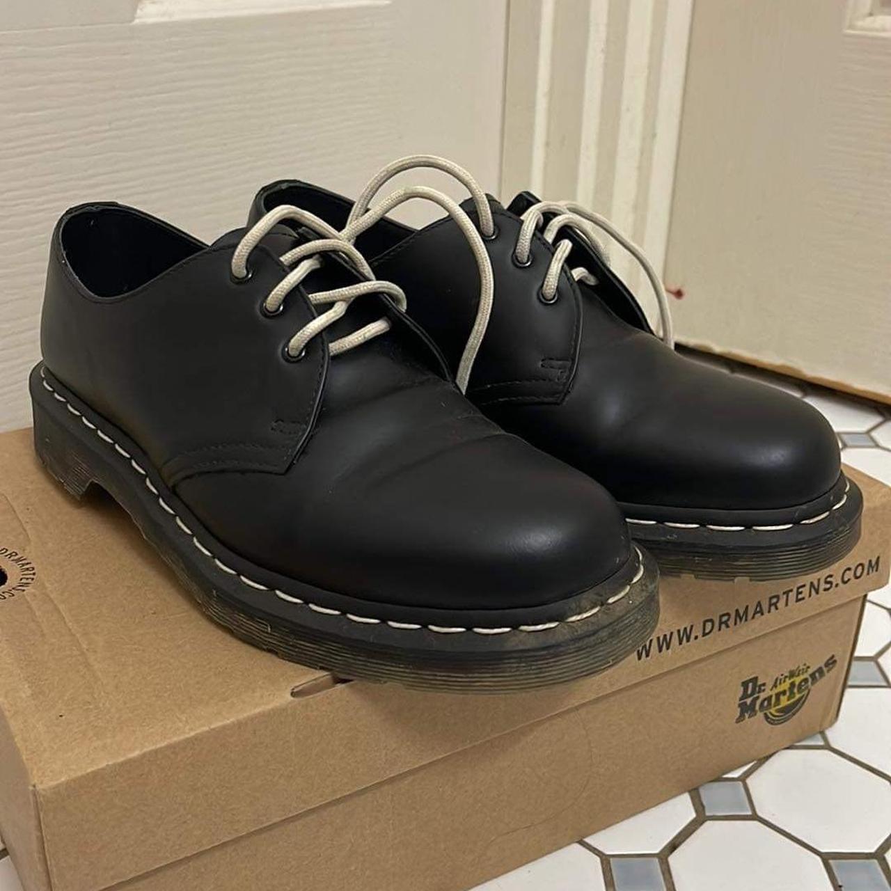 1461 White Stitch Dr. Martens shoes. Only worn a... - Depop