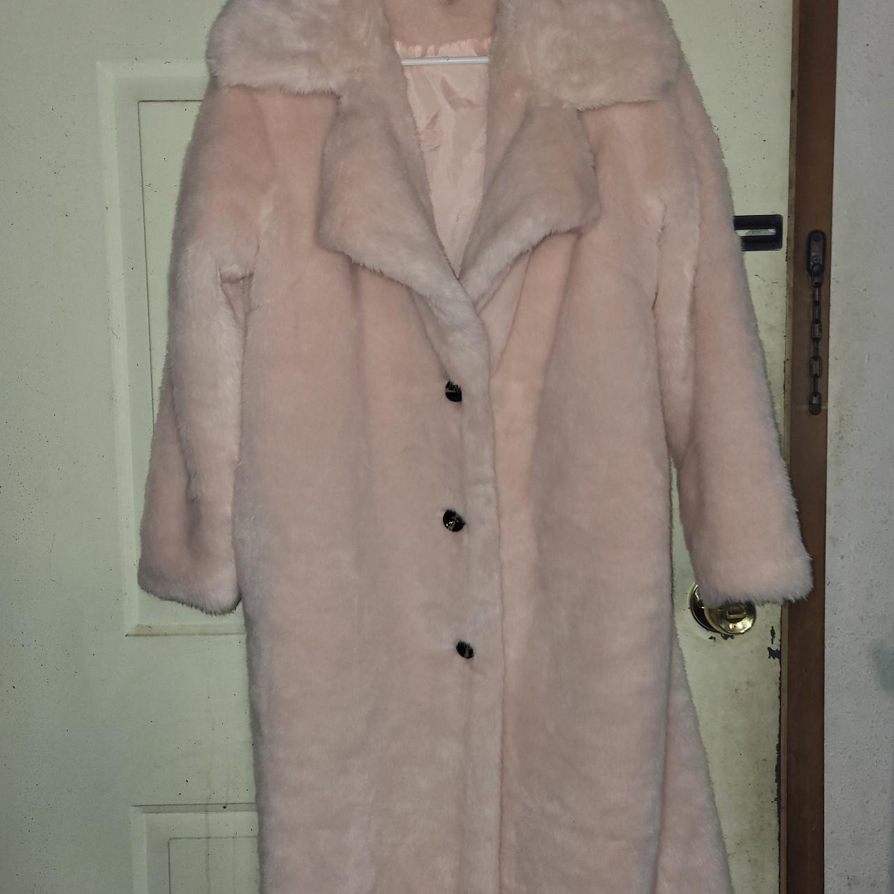 Zara pink faux fur trench Only worn once,