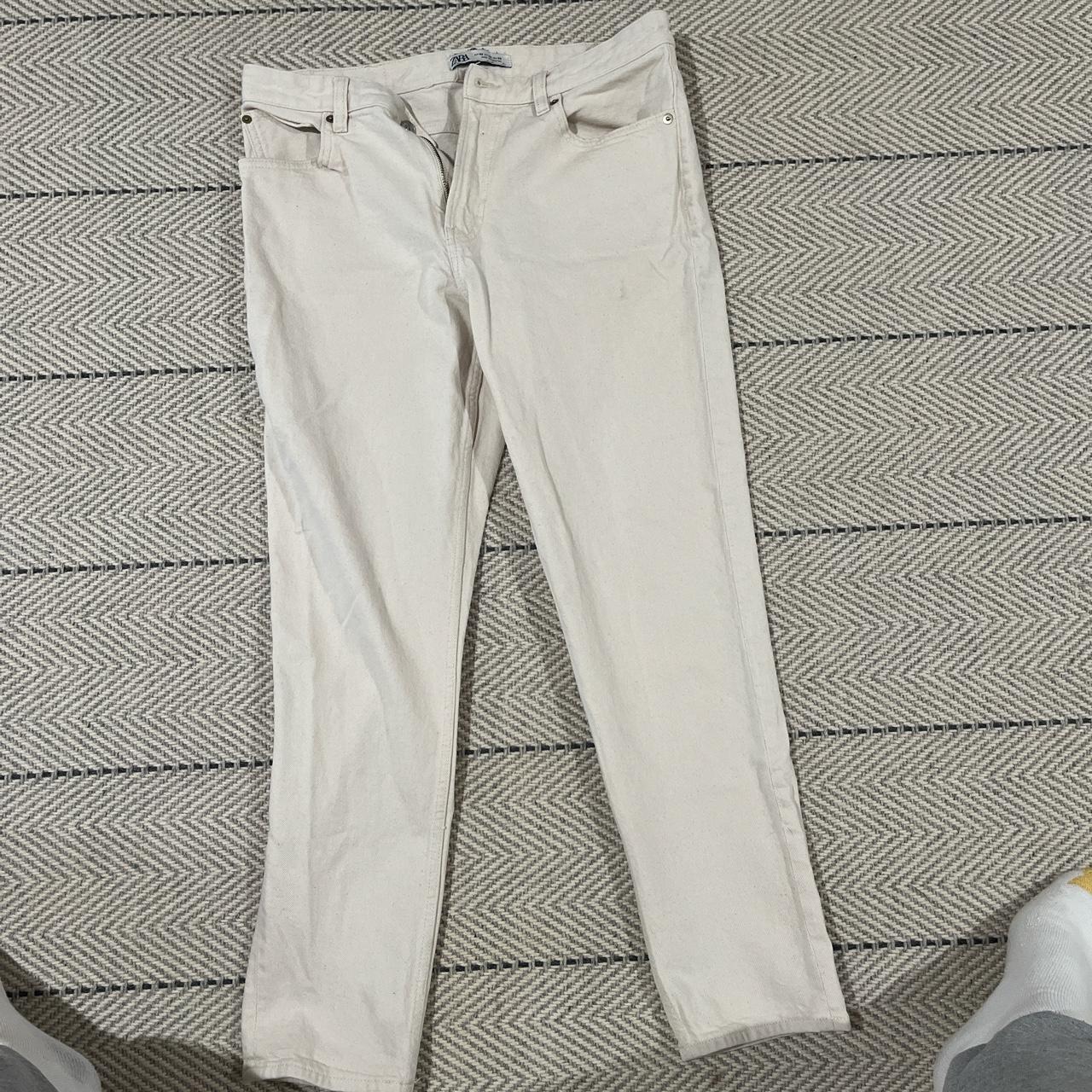 Men’s Zara white denim jeans size 32 - Depop