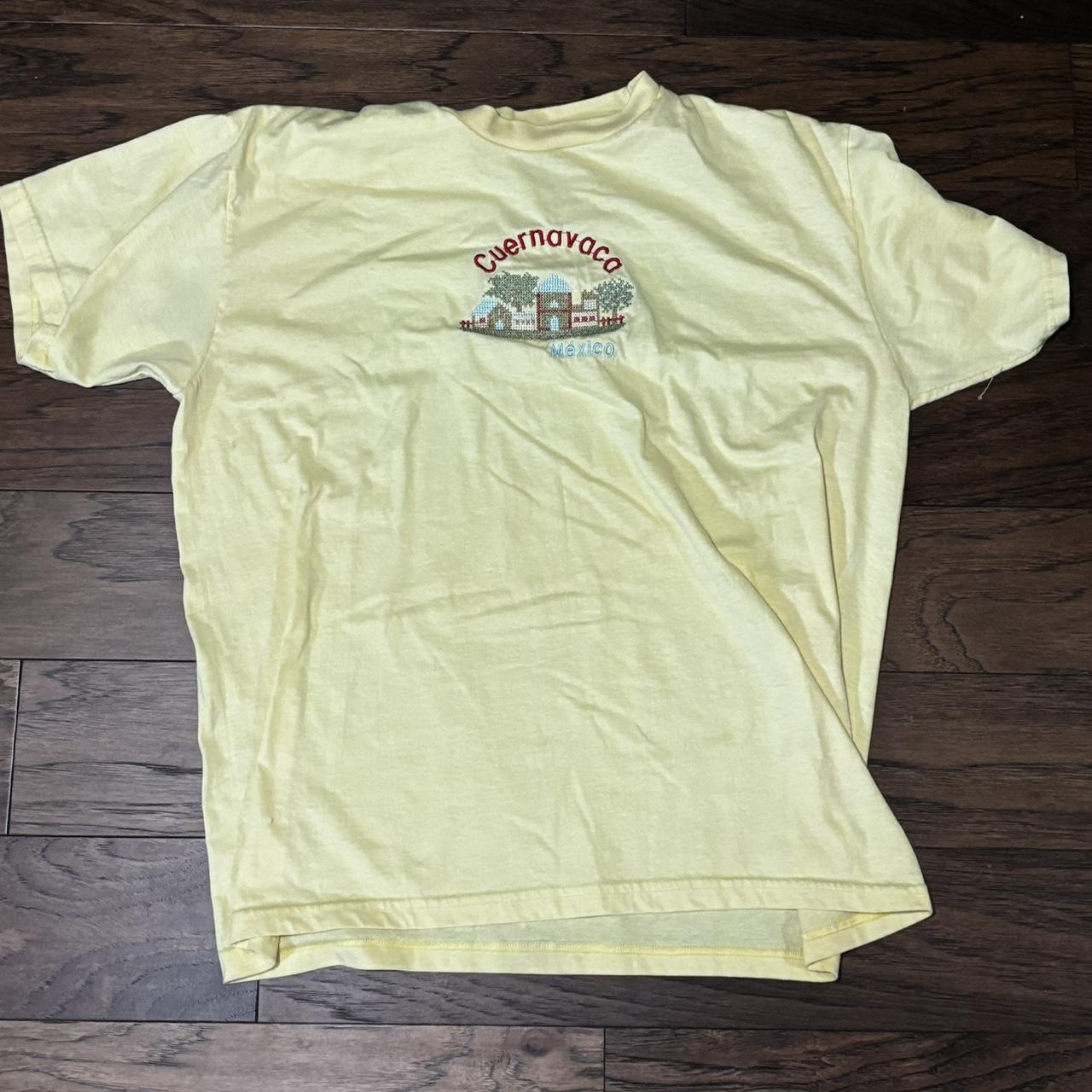 Yellow Cuernavaca Mexico shirt embroidered No tags... - Depop