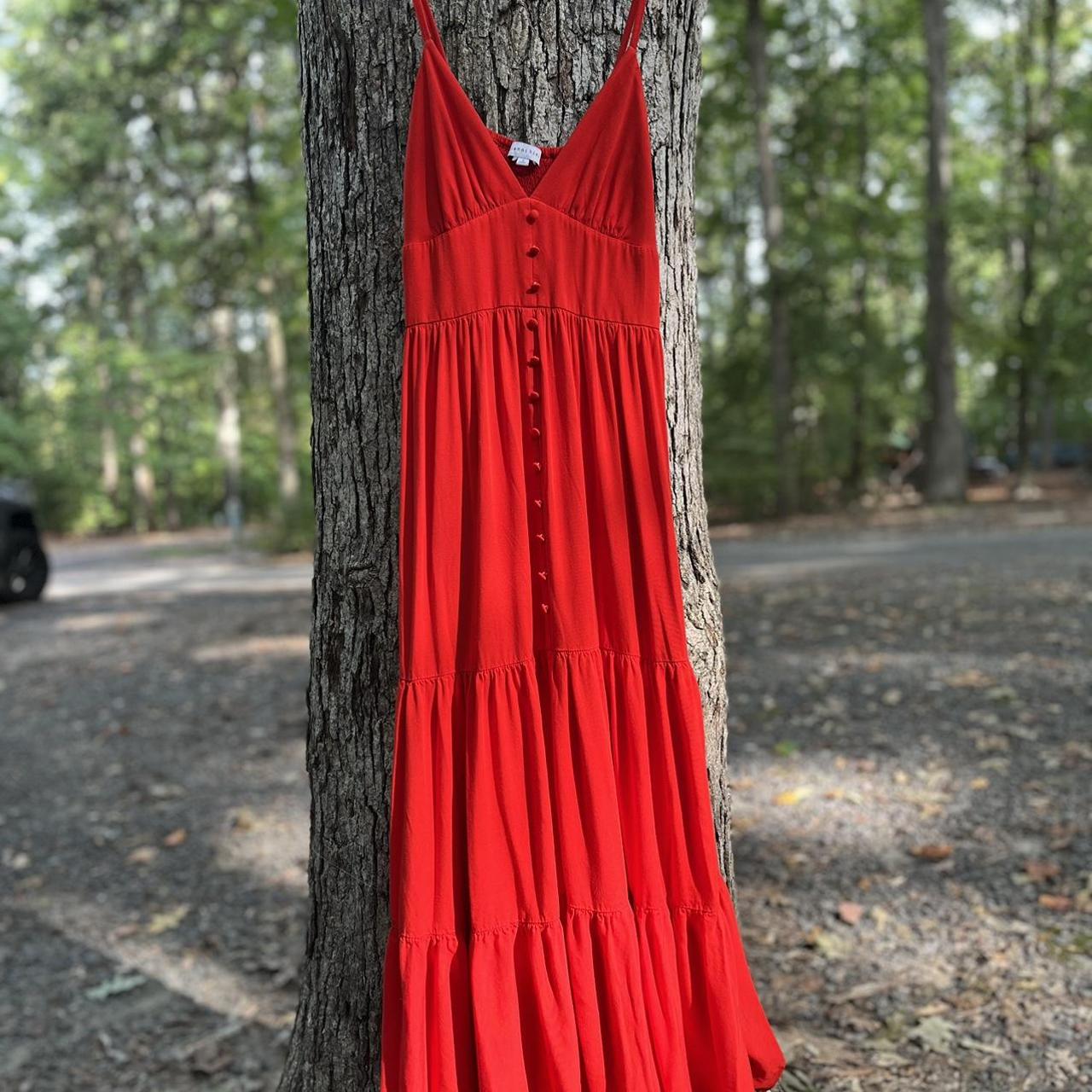 Whistles red 2024 maxi dress