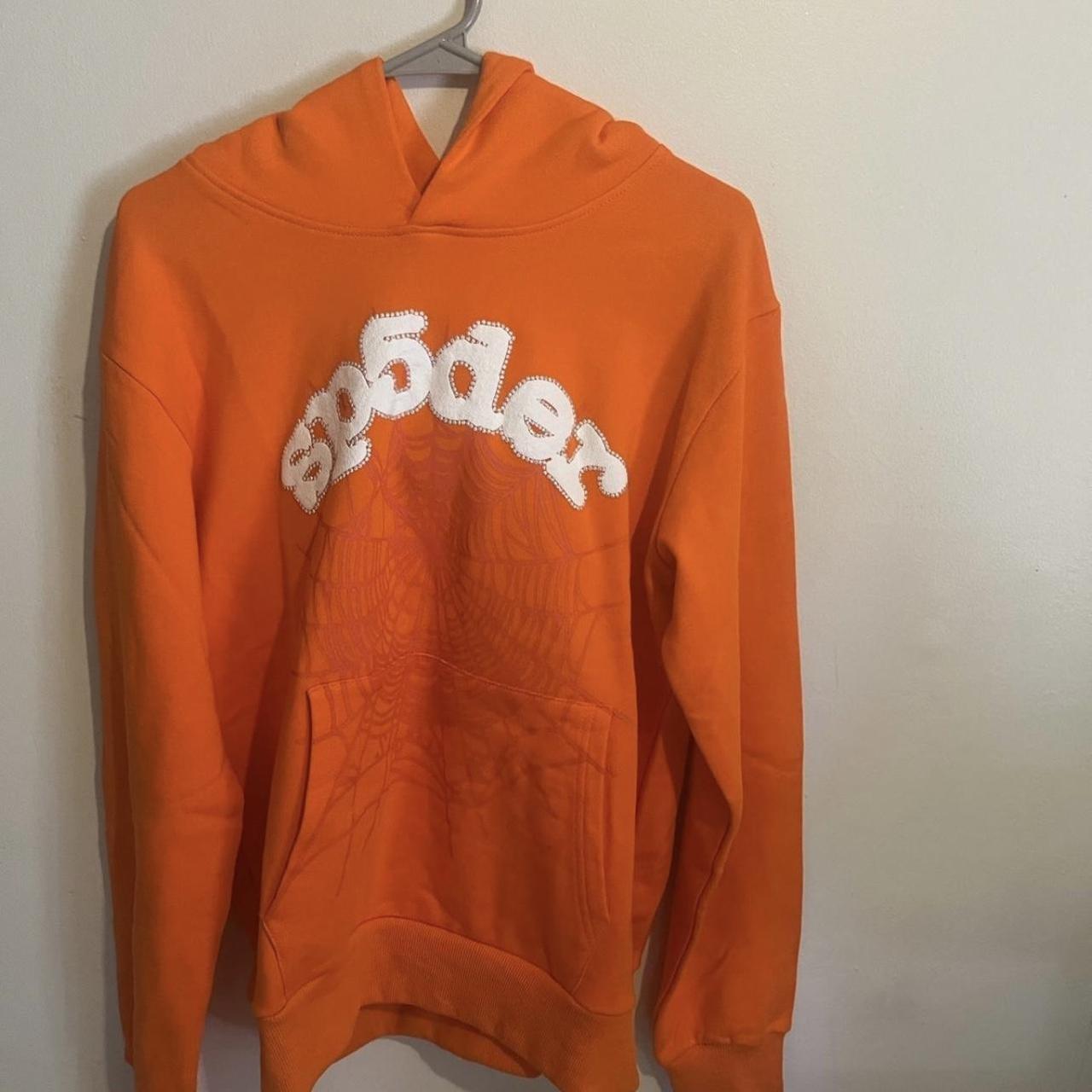 Orange Sp5der Hoodie Brand new - Depop