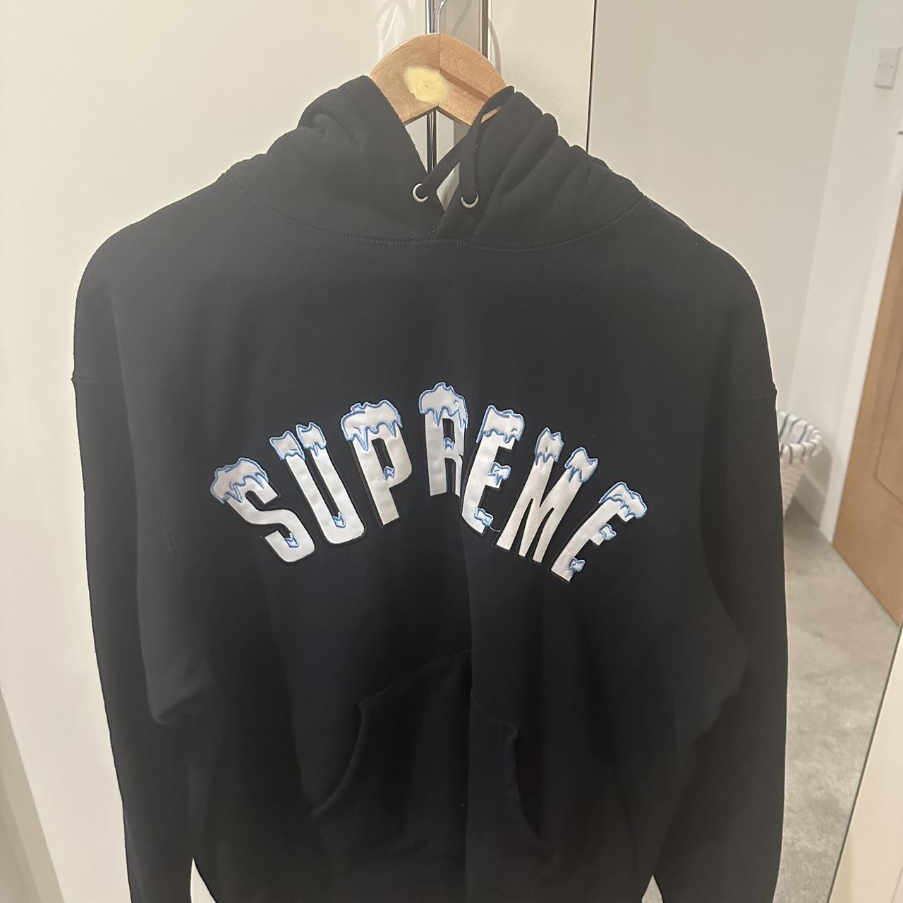 Supreme icy arc hoodie Condition 10/10 Black Worn a... - Depop