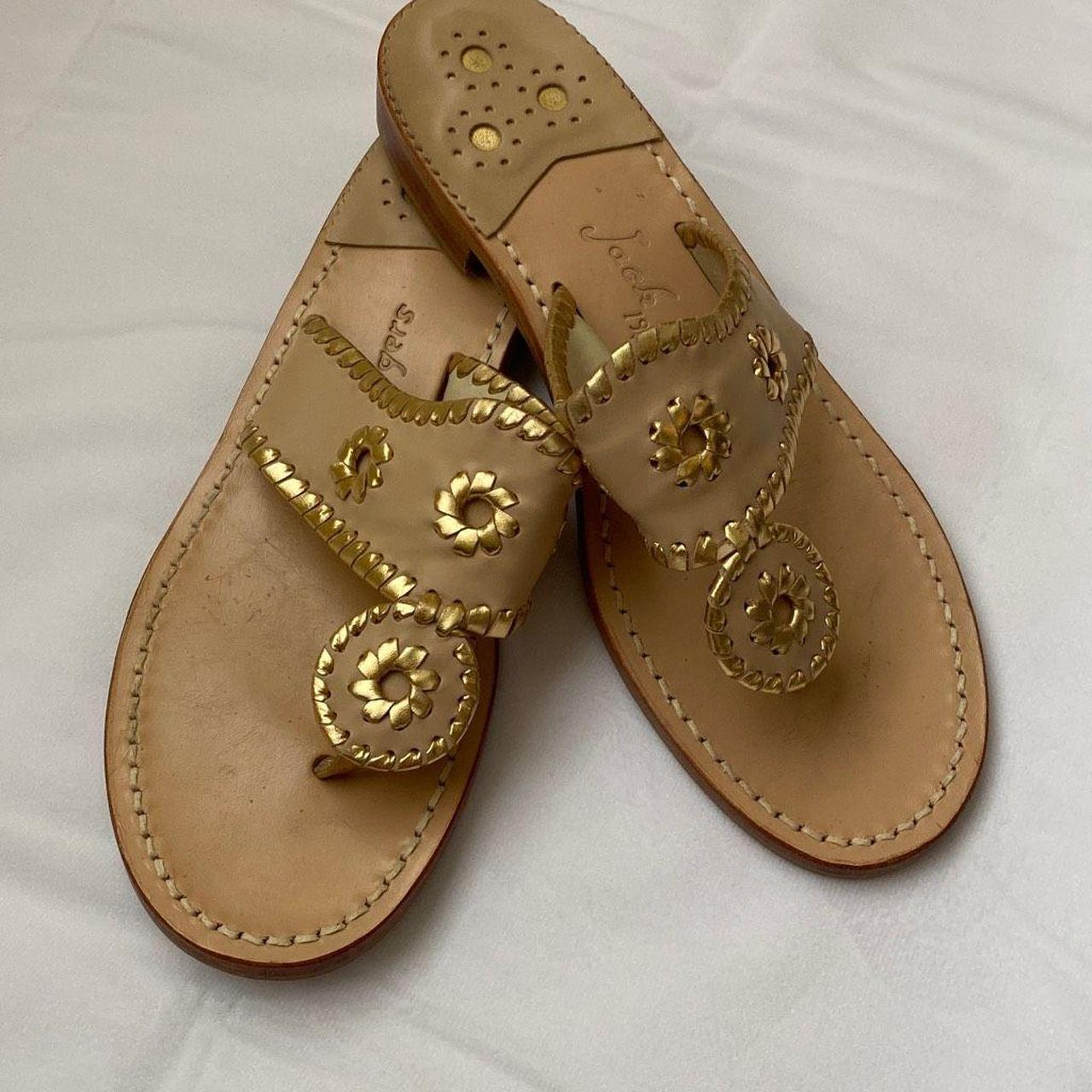 Women’s Jack Rogers Classic Gold Sandals, Size 9.5. ... - Depop