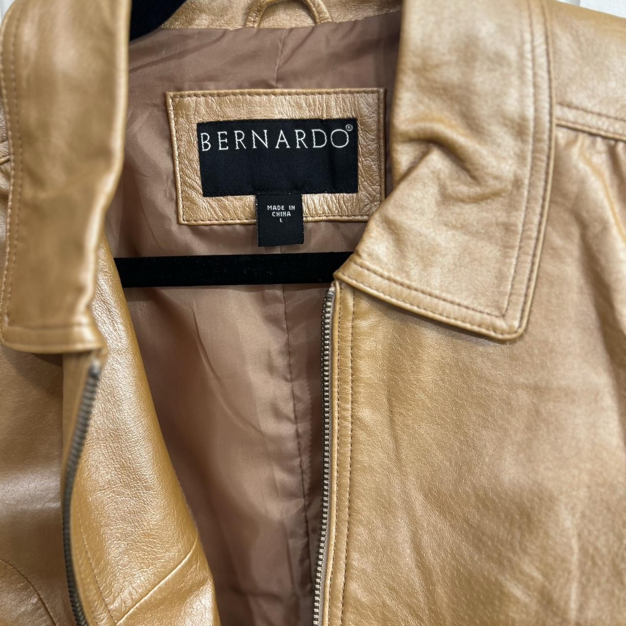 Bernardo Brown Leather Jacket Metallic good Finish