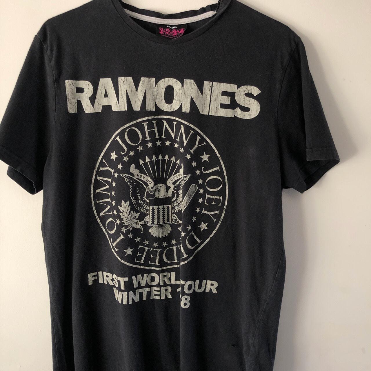 Ramones band tee boack vintage used condition... - Depop