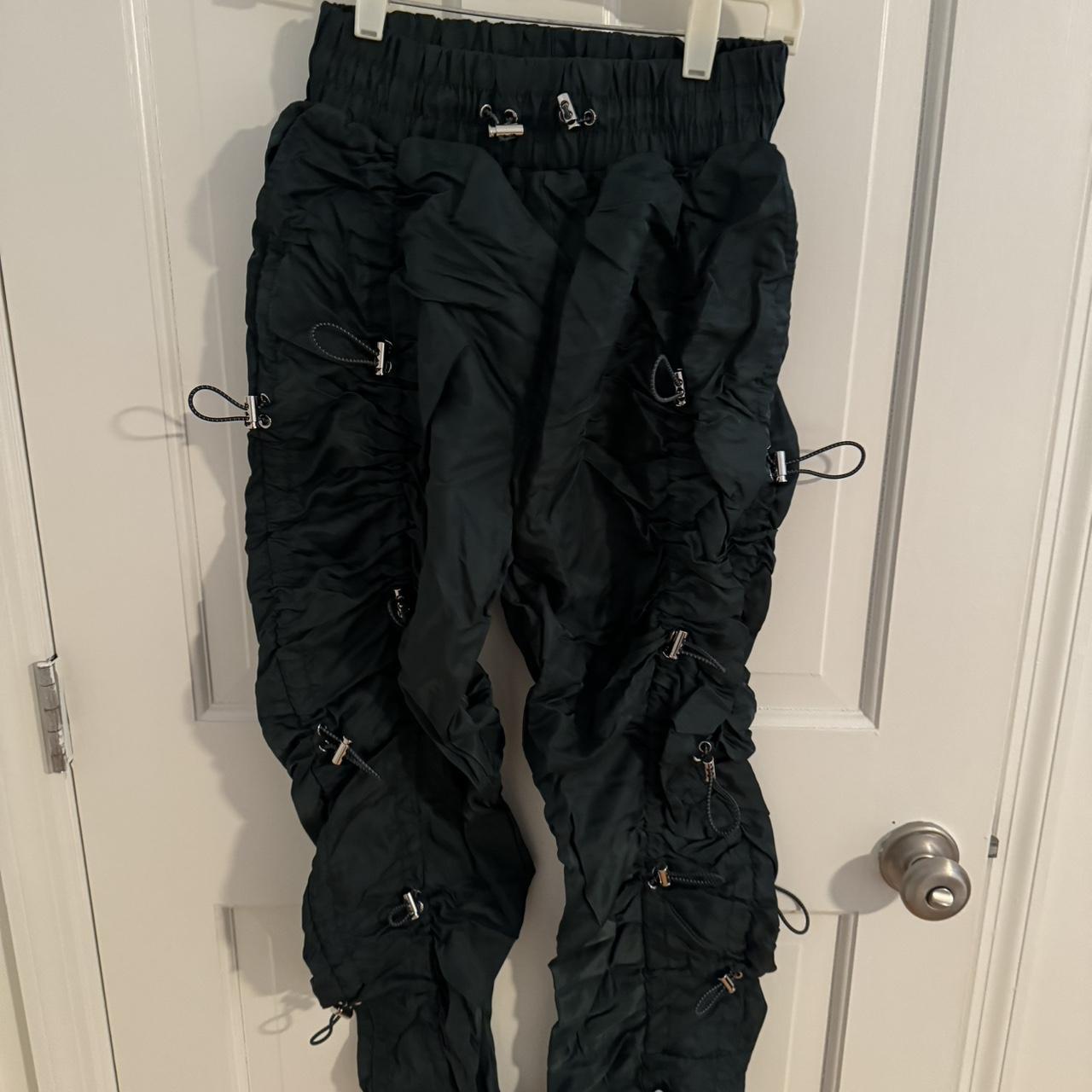 Maniere de Voir Nylon Bungee Ruched Cargo Pants