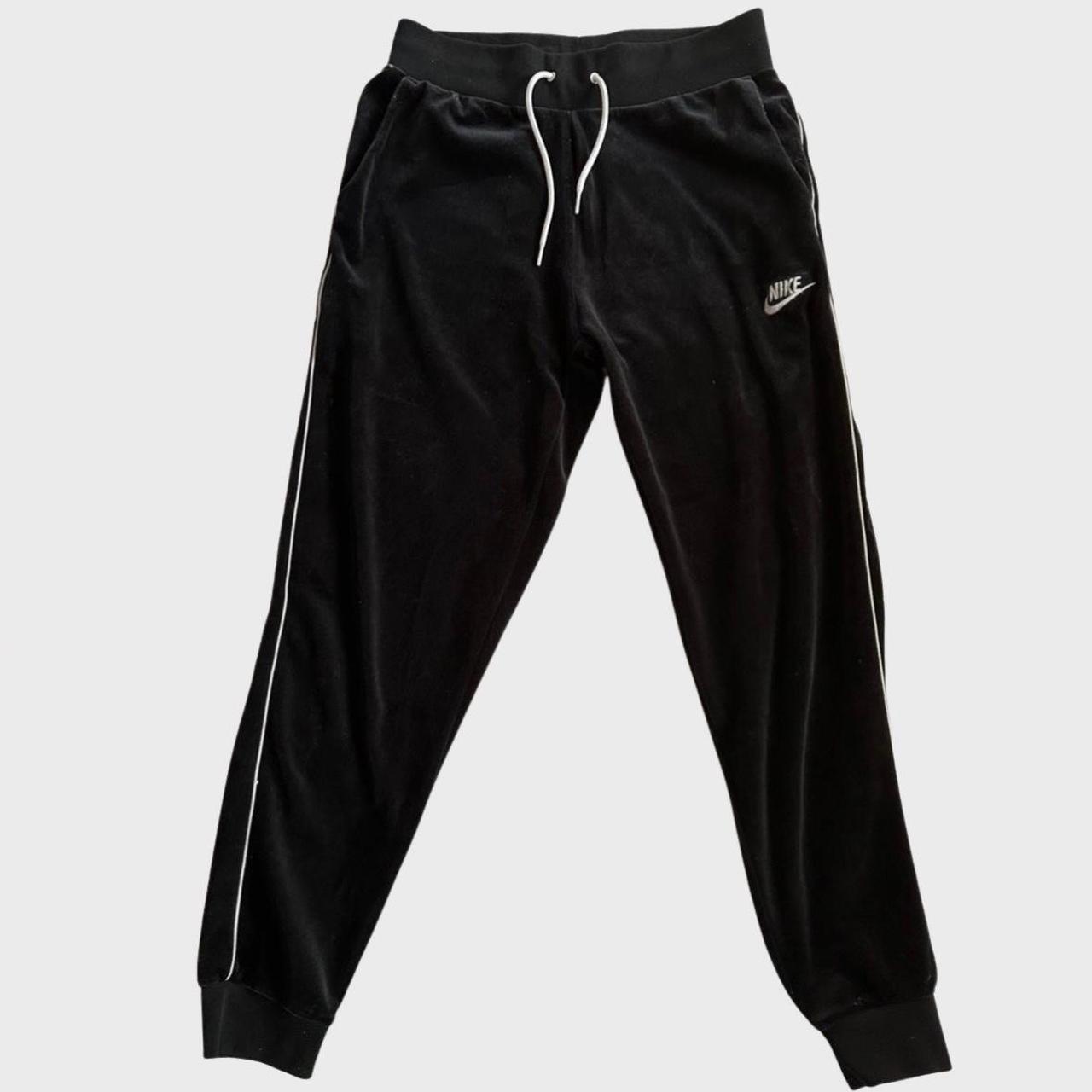 nike velour joggers black