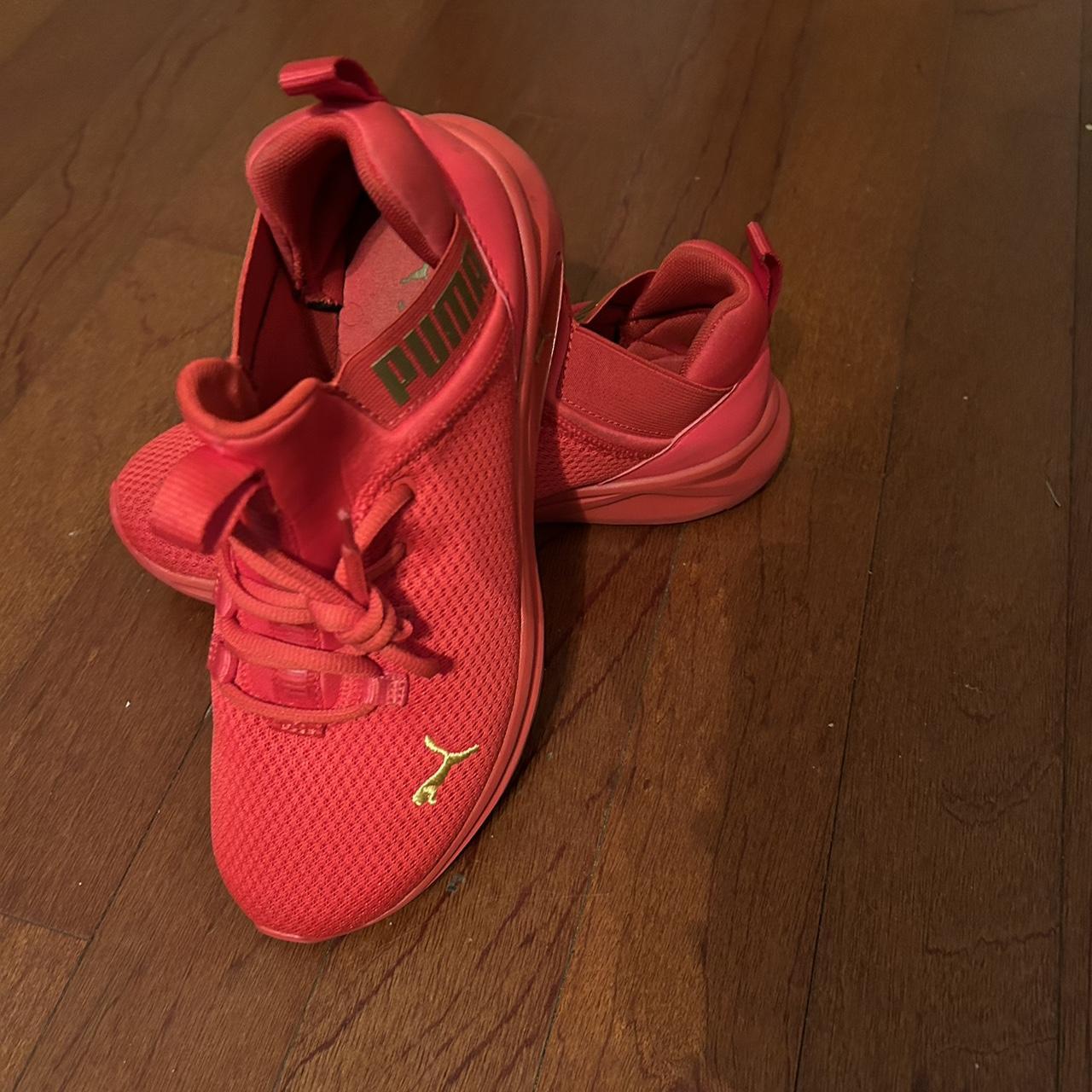 puma suede platform rouge