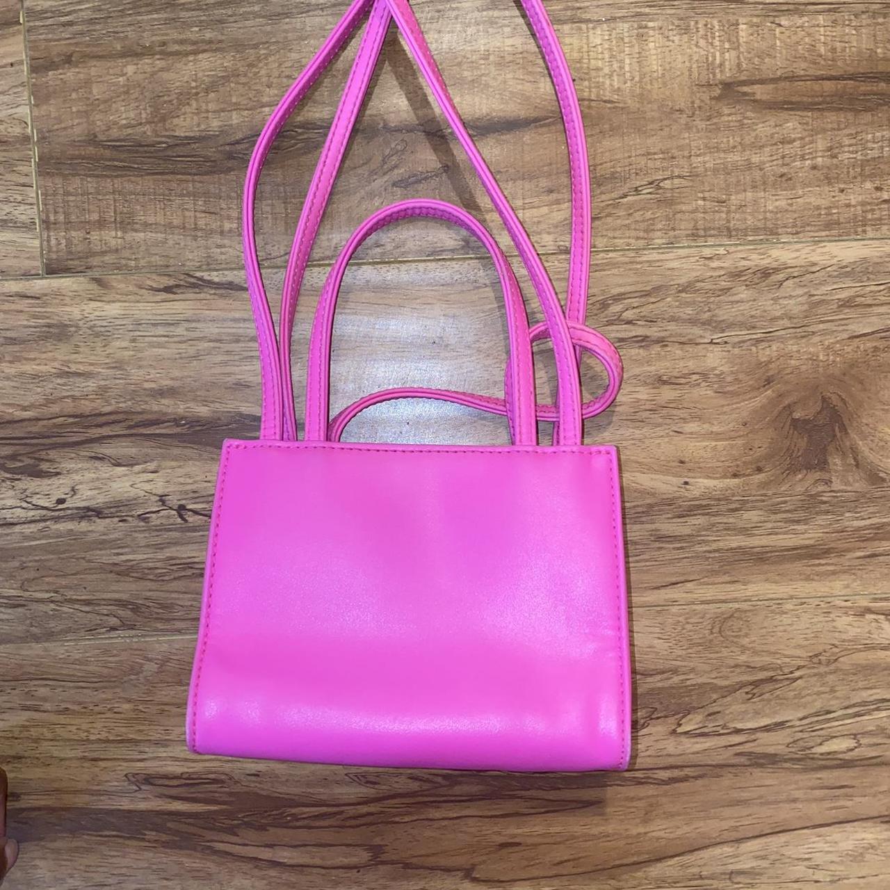 Pink small TELFAR bag. Used. Minor shown wear (see... - Depop