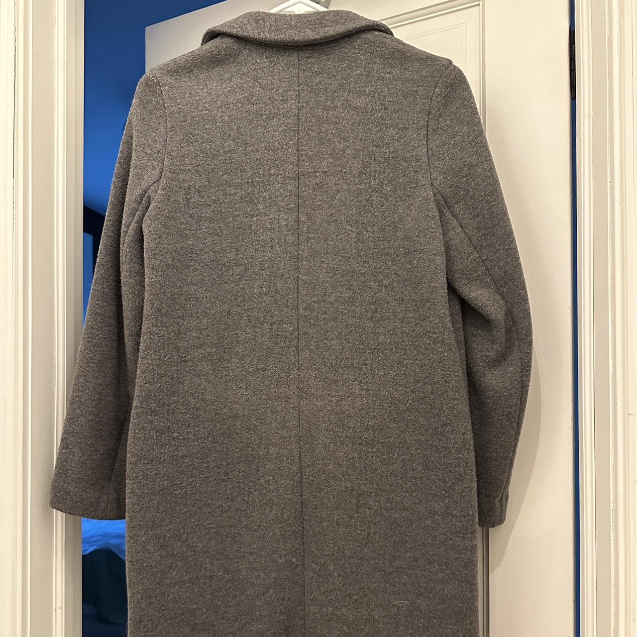 Zara Grey Coat Xs #coat #wintercoat #peacoat #zara - Depop