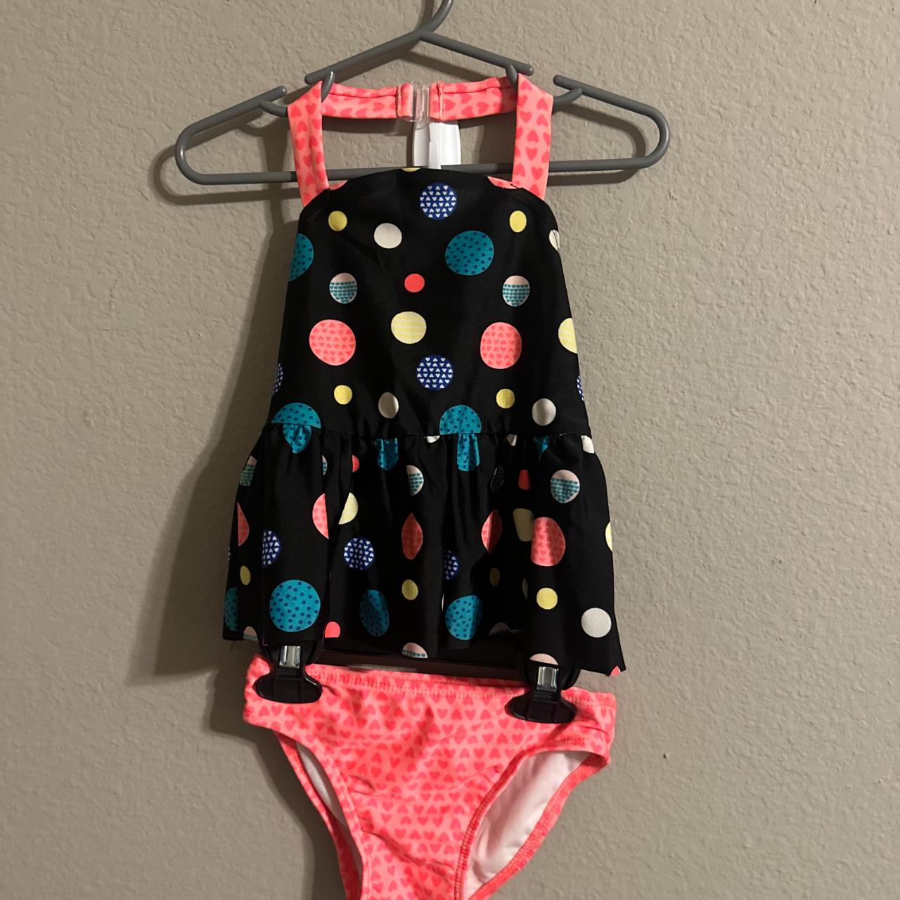 Cat & Jack 3T Heart and Polka Dot Halter Top Tankini - Depop