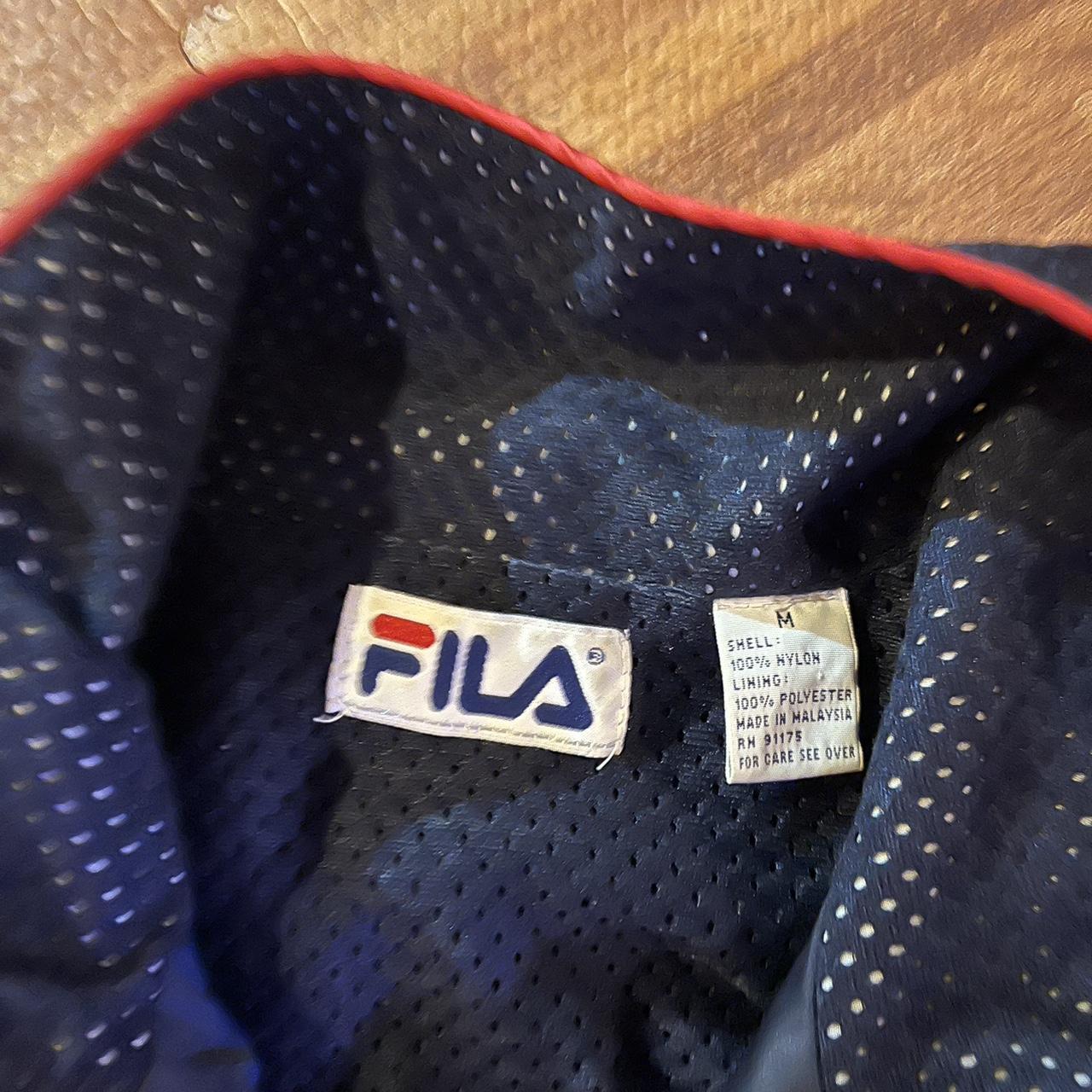 Vintage FILA embroidered Full zip windbreaker •... - Depop