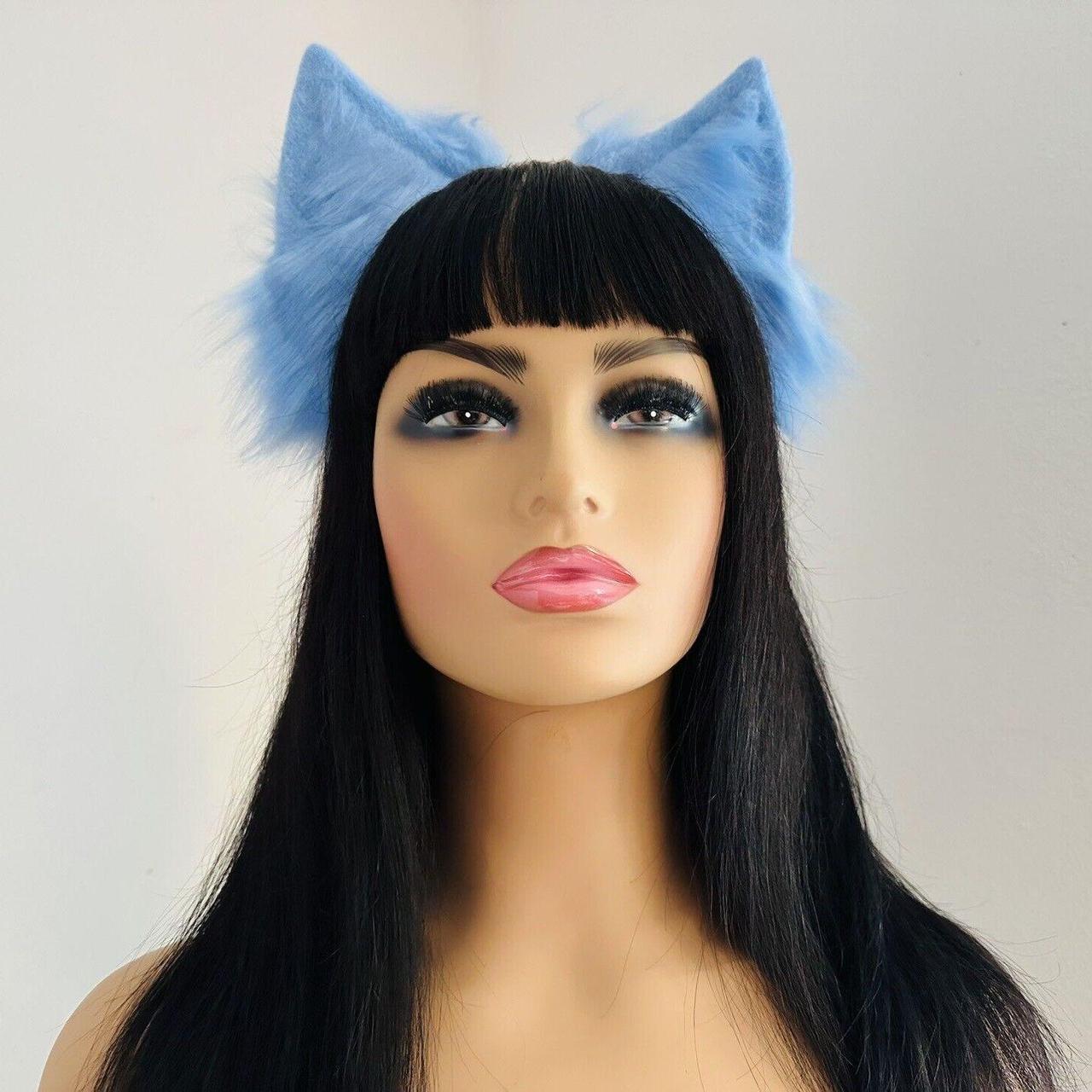 Sky Blue Cat Ears, Kawaii Cat Ears, Cat Costume, Cat... - Depop