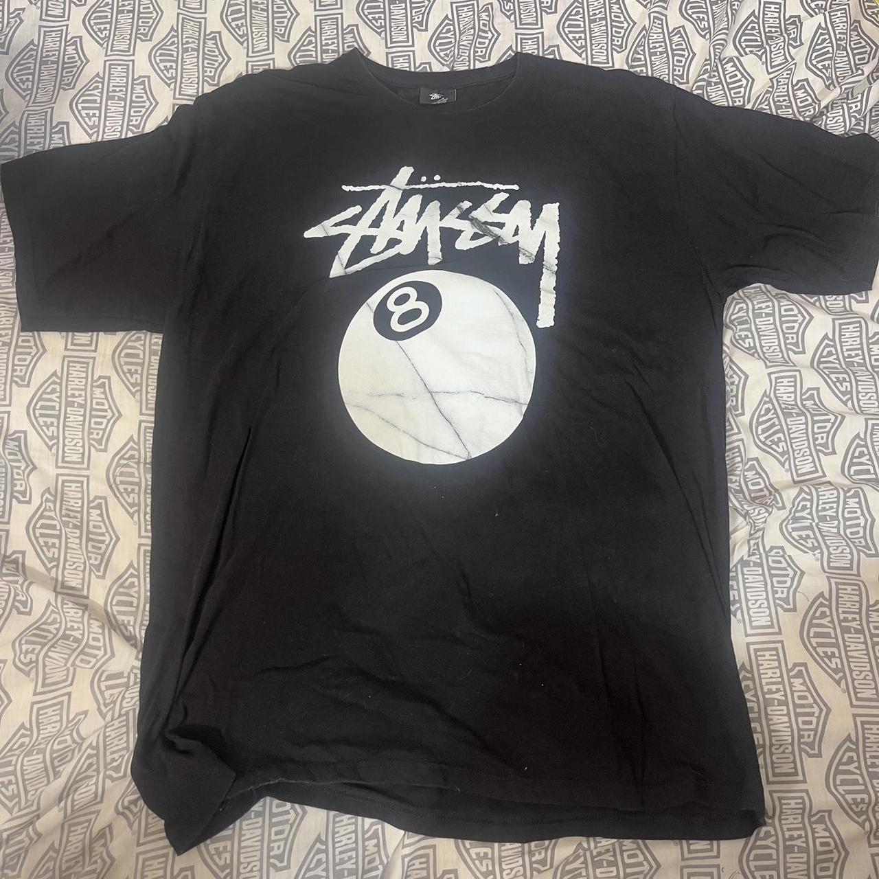 black 8 ball marble design stüssy shirt XL men’s... - Depop