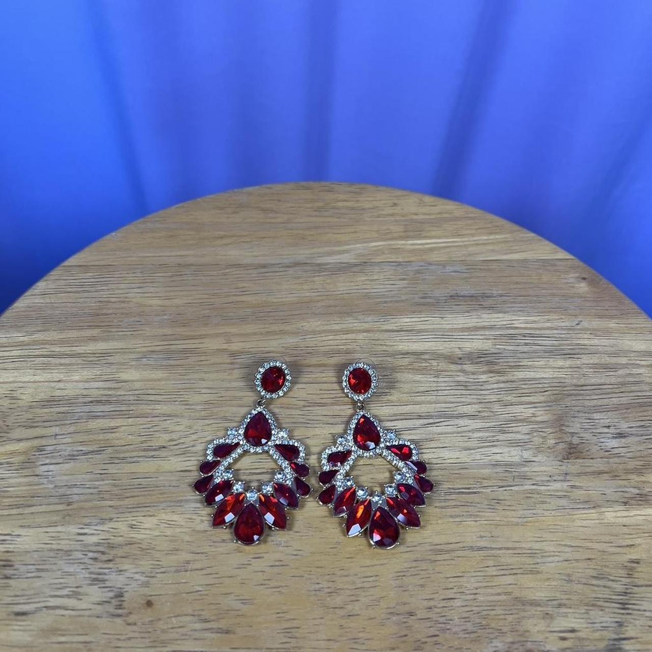 Women's Earrings - Red/Multi – Ruby Red Rhineston… - image 1