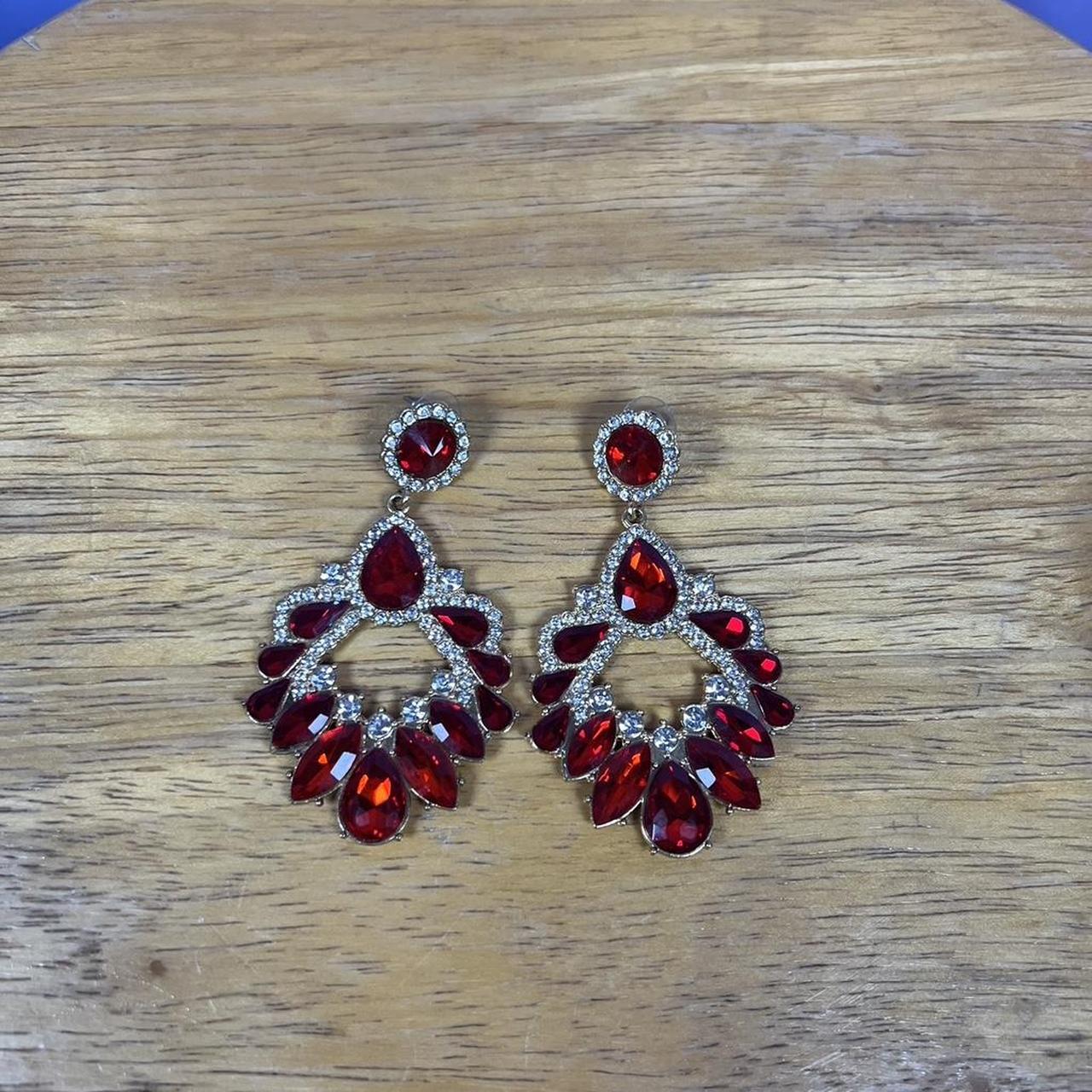 Women's Earrings - Red/Multi – Ruby Red Rhineston… - image 2