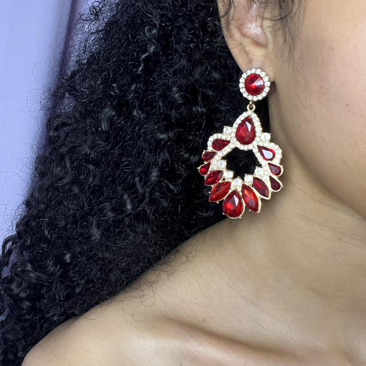 Women's Earrings - Red/Multi – Ruby Red Rhineston… - image 7