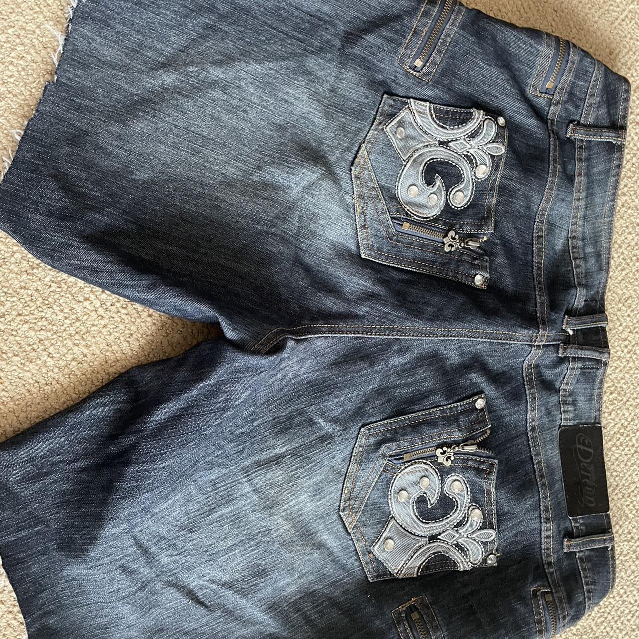 Y2k jorts 20s Charms on the zippers - Depop