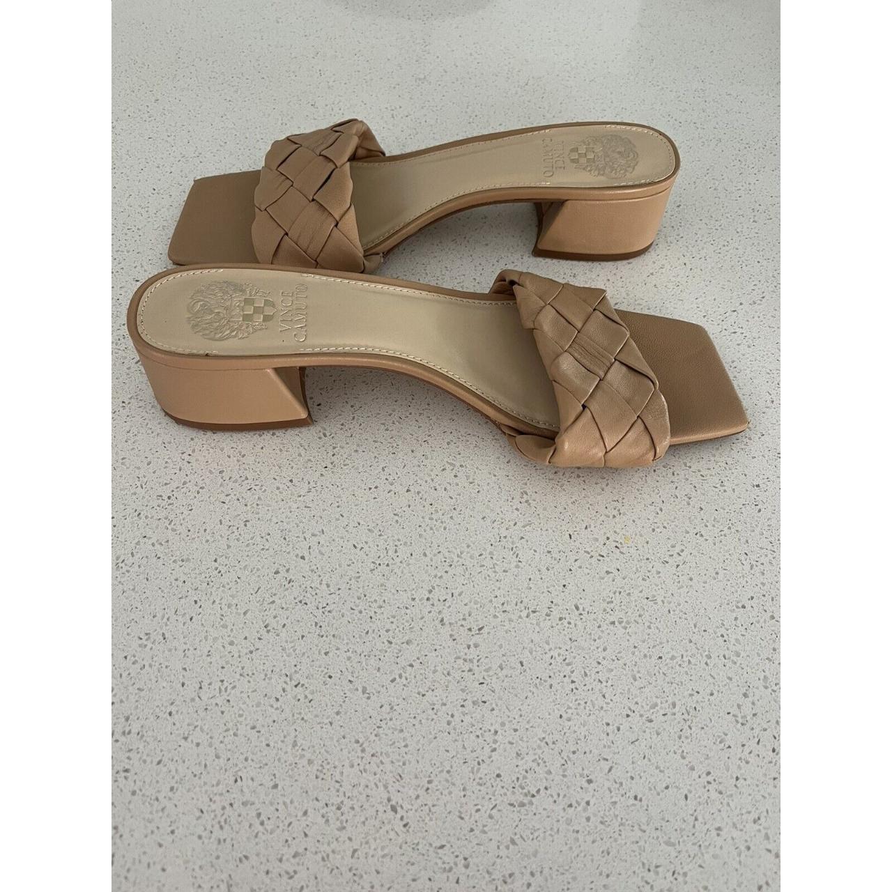 Vince Camuto Womens Braided Beige Leather Semtera... - Depop