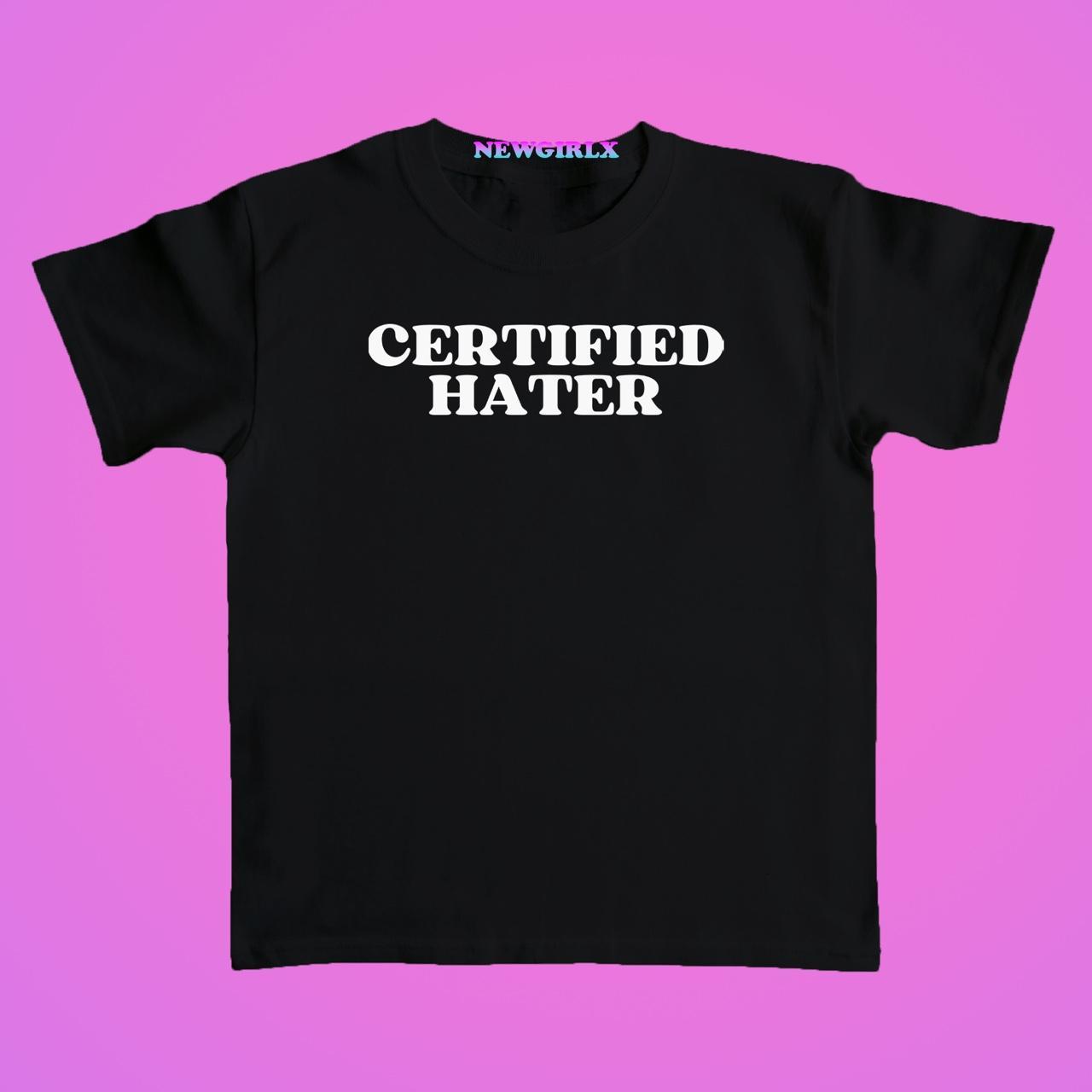 Certified hater baby tee crop top t-shirt Pm for a... - Depop