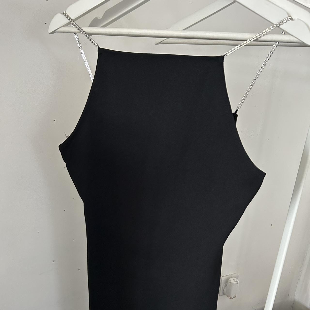 H&M black dress with jewelled straps Size M Worn... Depop