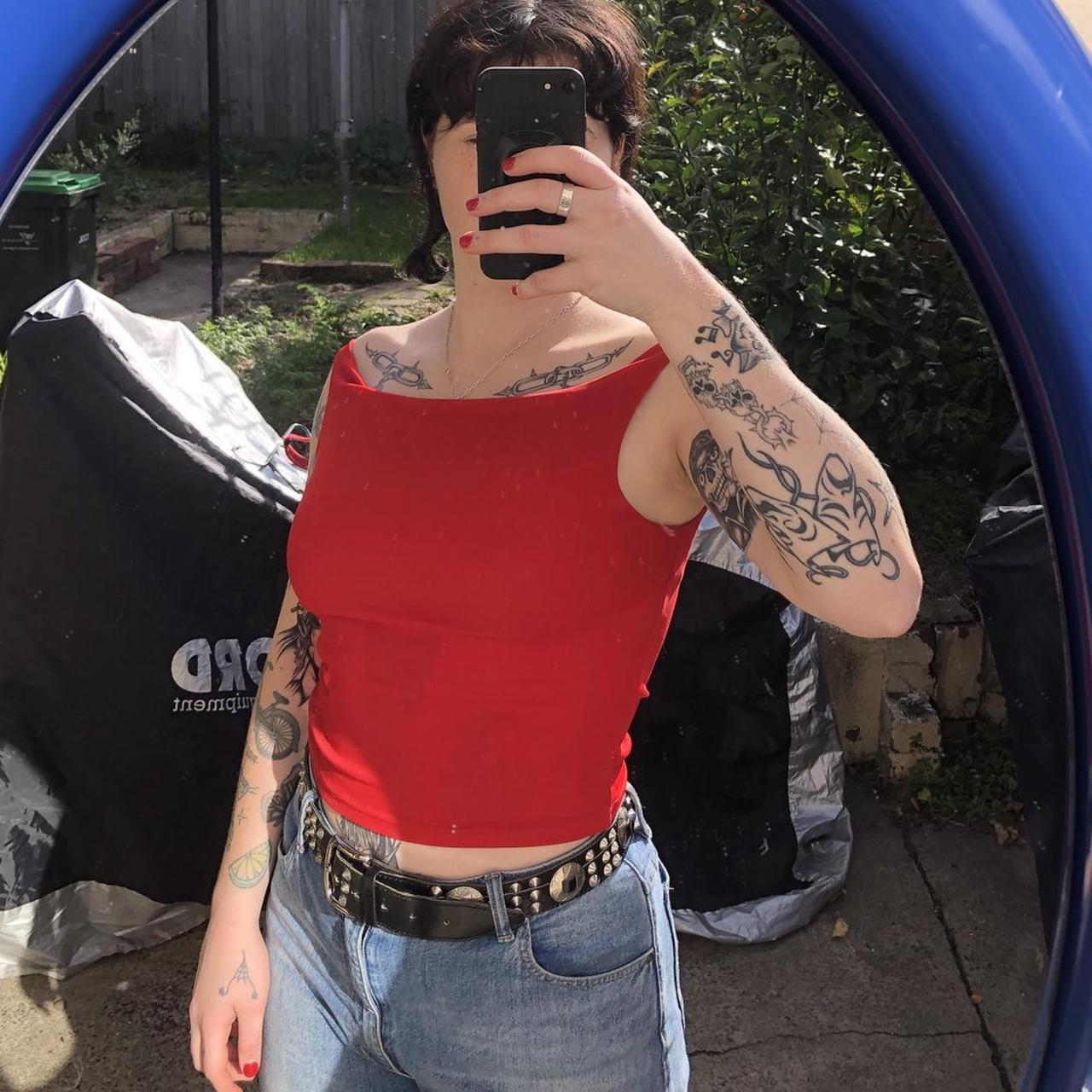 Women's Red Crop-top | Depop