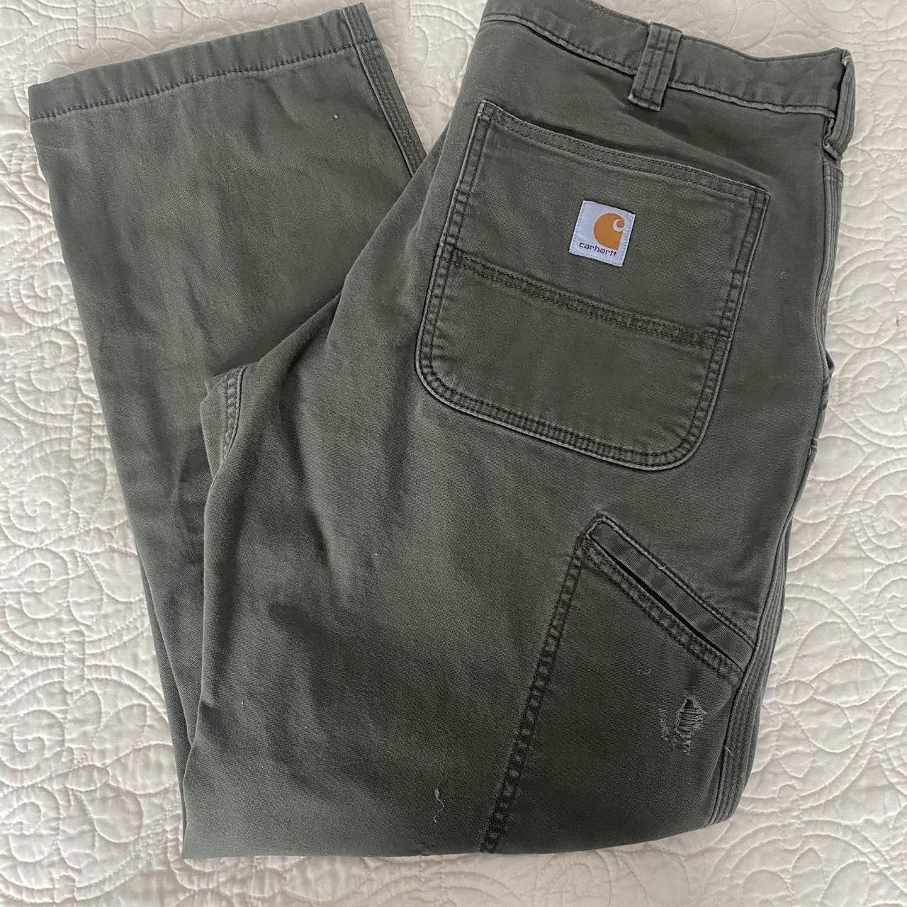 Green Carhartt Cargo Pants Size 36x30 -A few small... - Depop