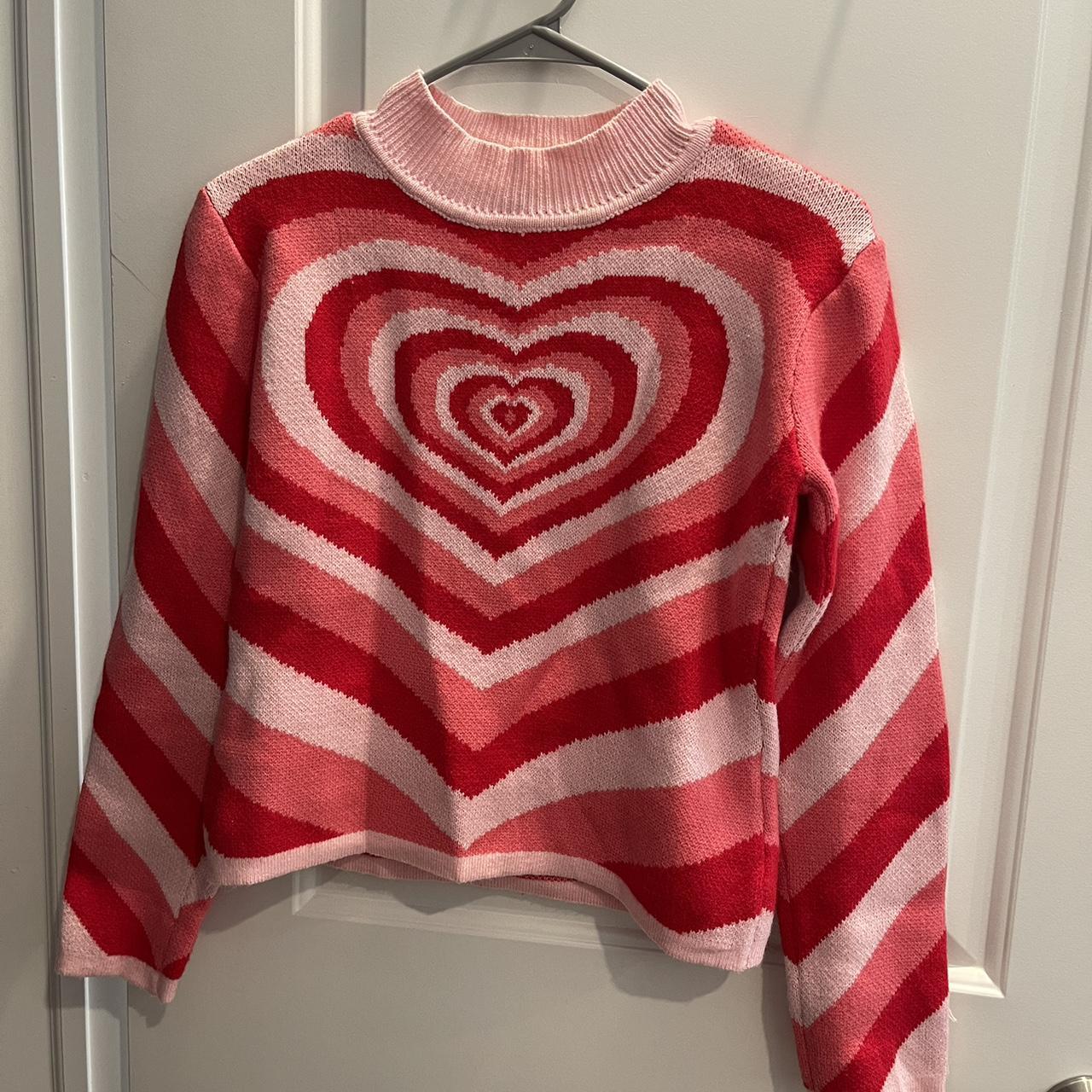 Cider Women's Pink and Red Jumper Depop
