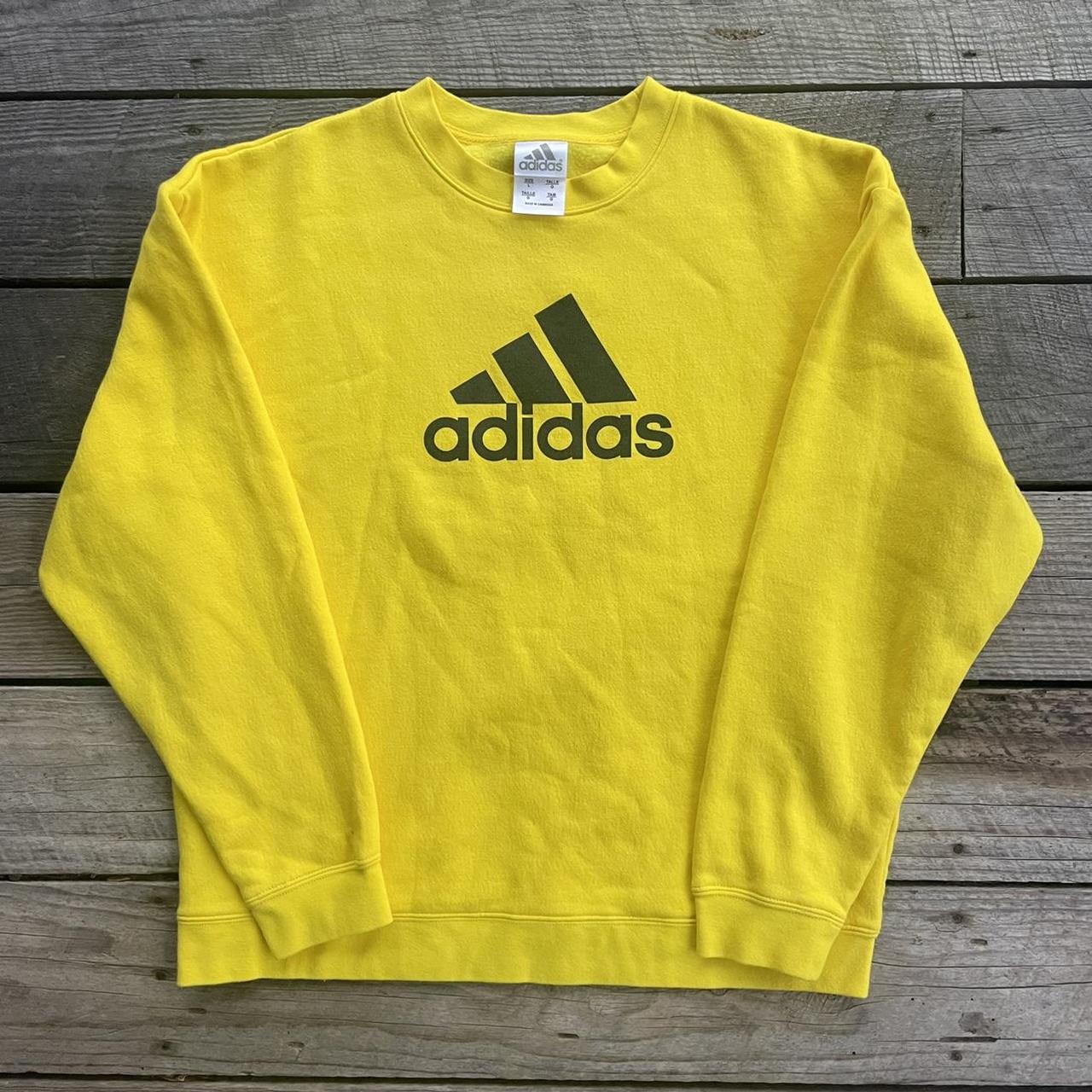 Adidas Men's Yellow Black Sweatshirt | Depop