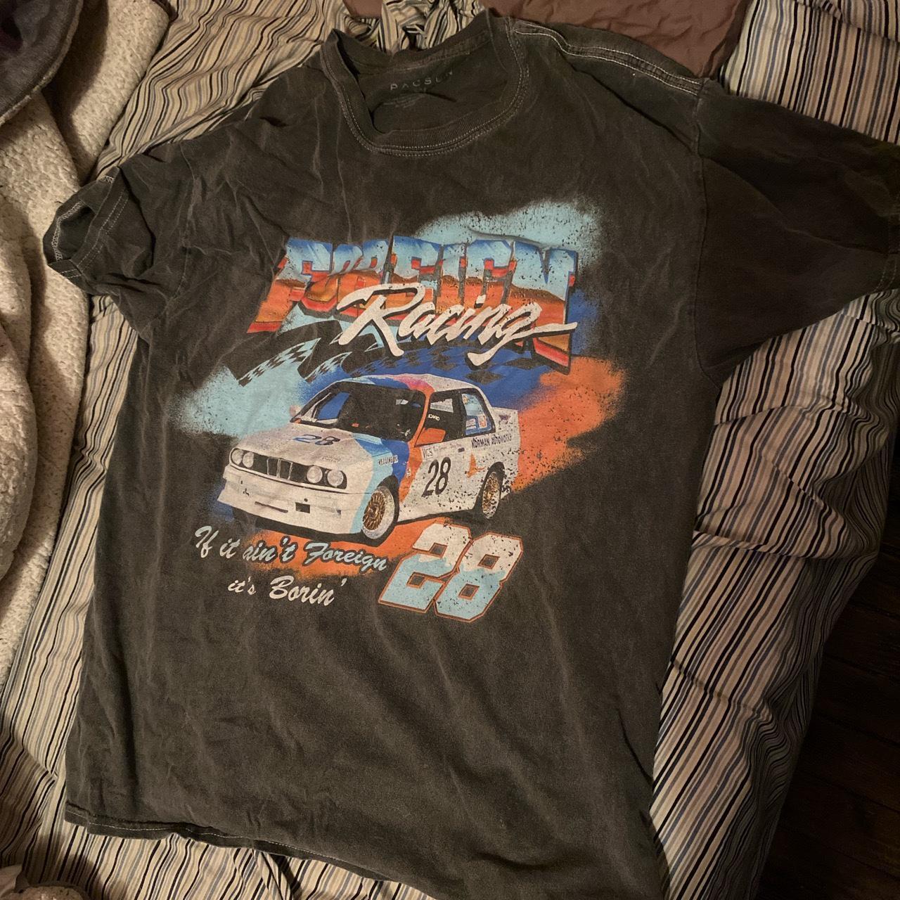 Vintage Race car Graphic Tee skater y2k... Depop