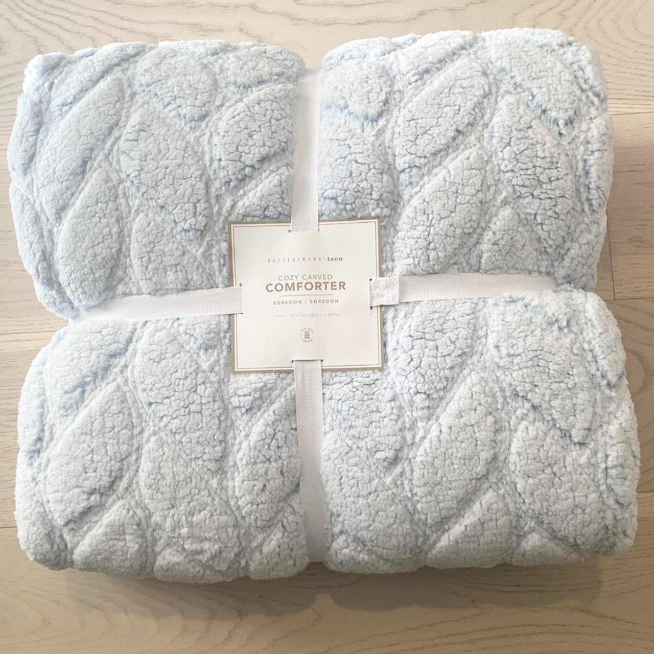 Pottery Barn Light blue twin/twin long Sherpa... Depop