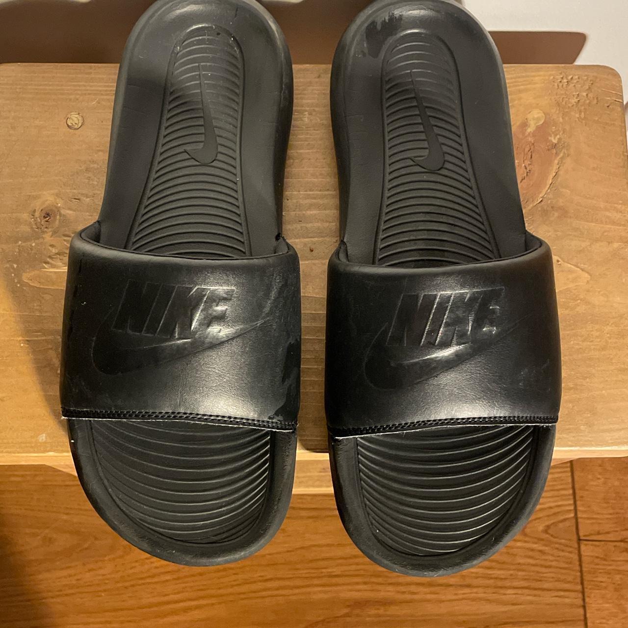 nike sliders black mens